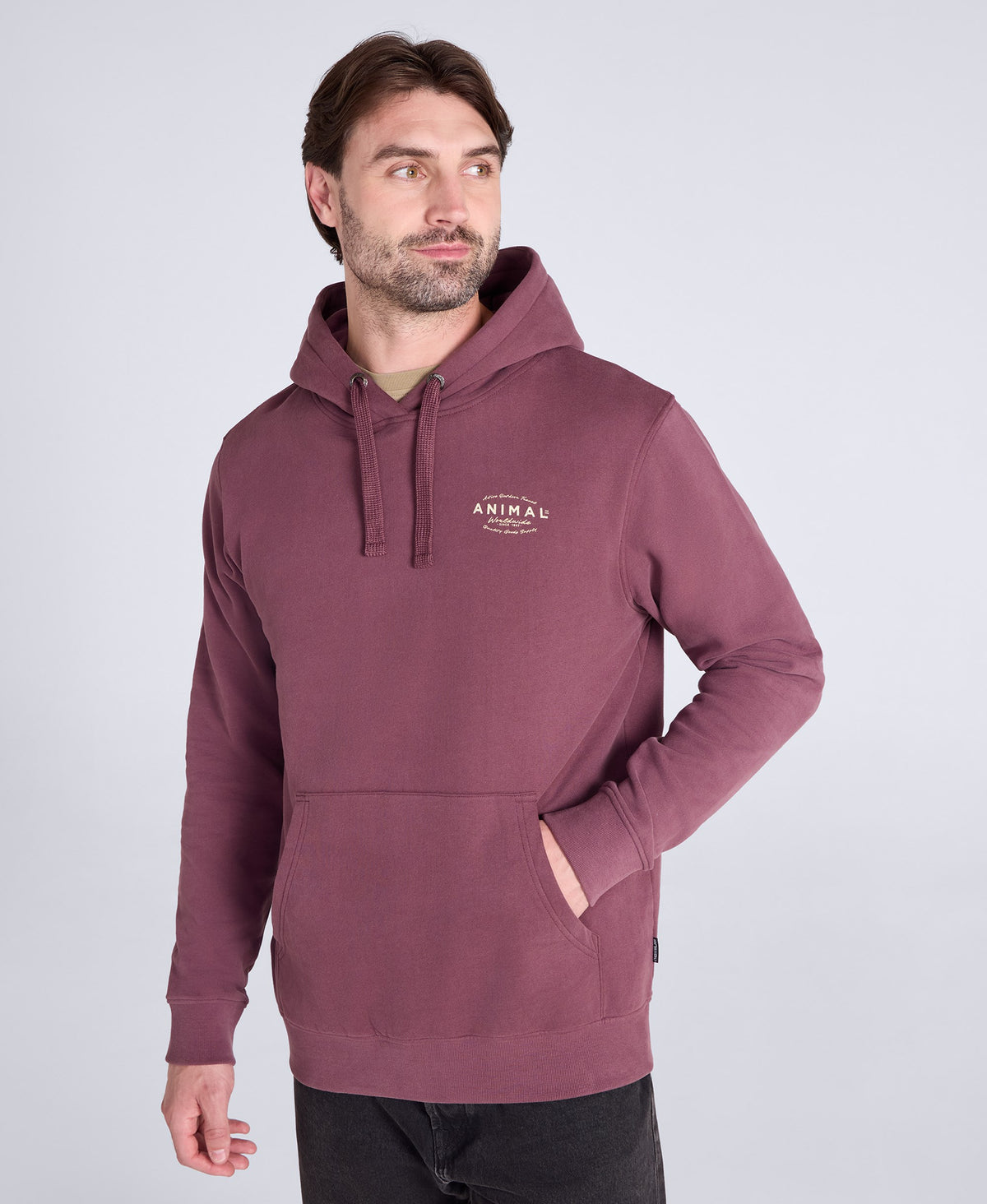 River Mens Hoodie - Berry
