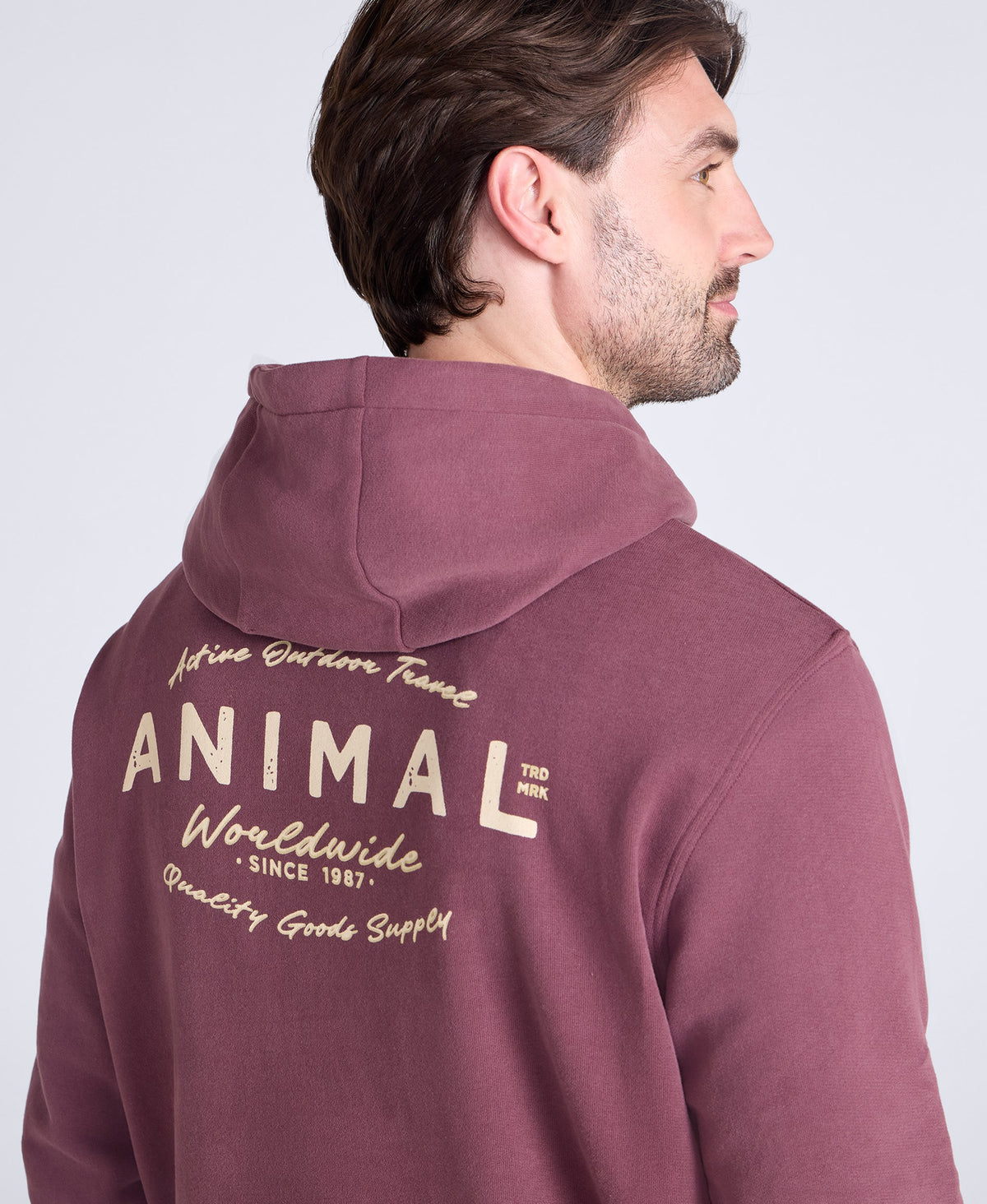 River Mens Hoodie - Berry