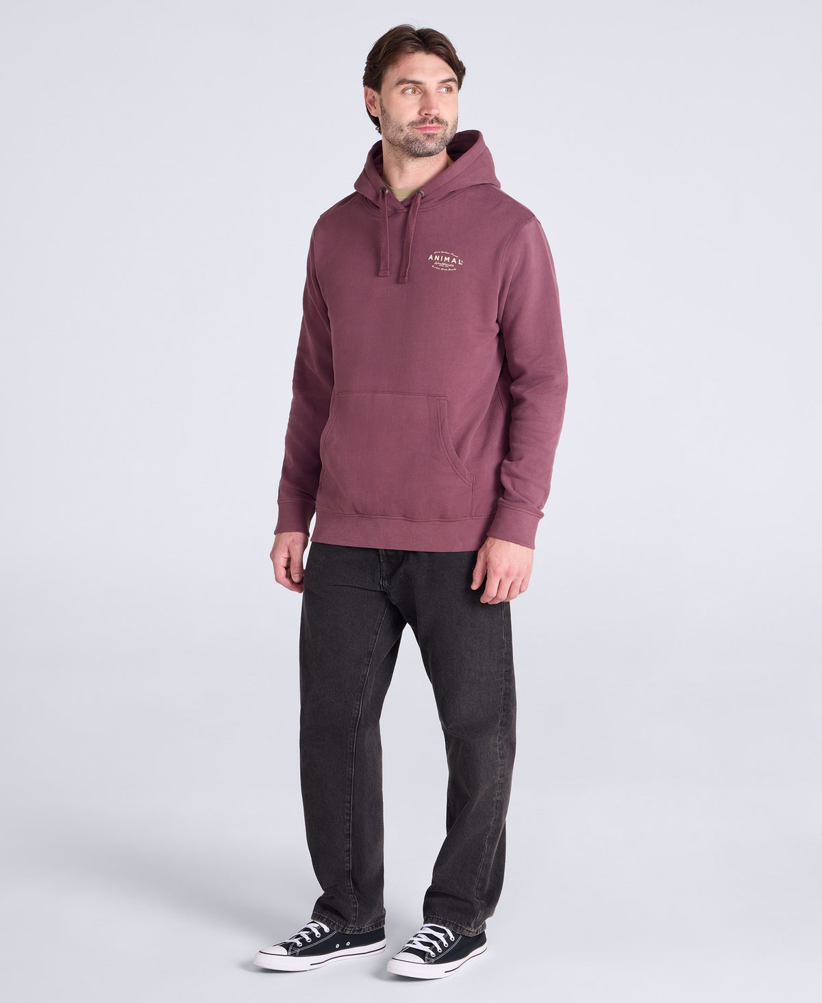River Mens Hoodie - Berry