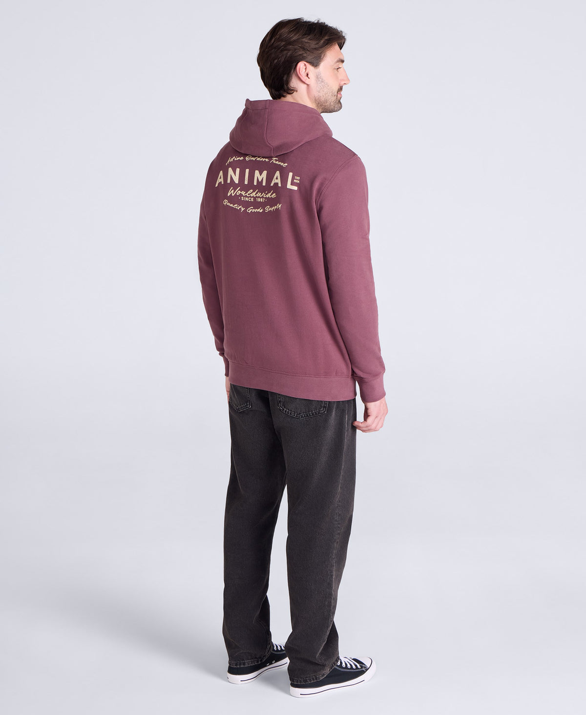 River Mens Hoodie - Berry