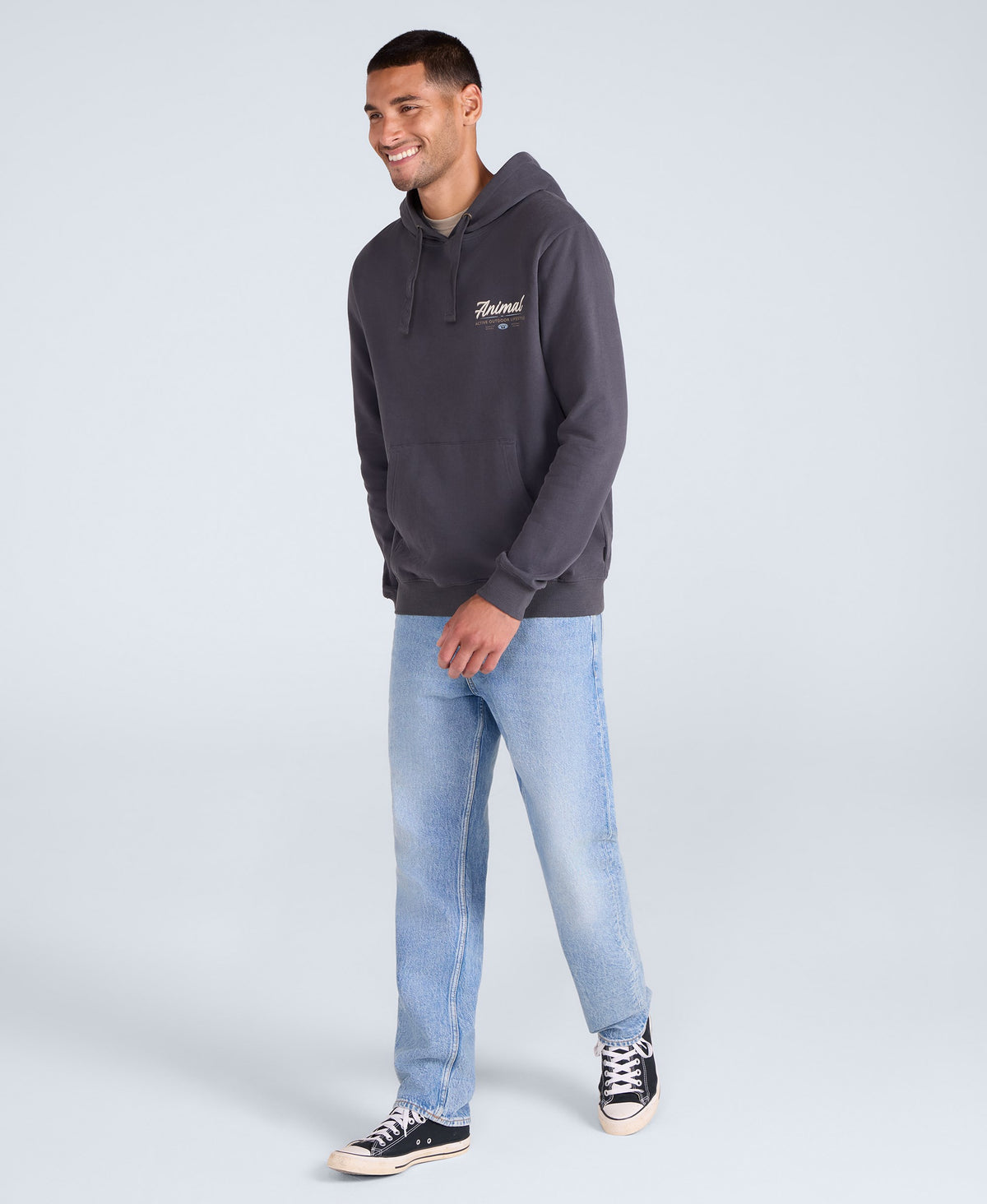 River Mens Hoodie - Black