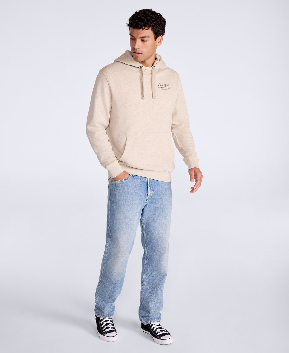 River Mens Hoodie - Cream