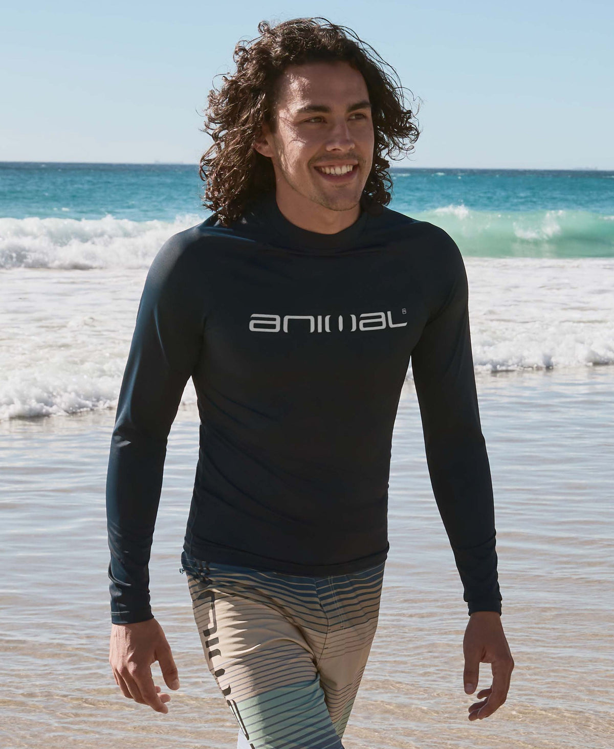 Sonny Mens Logo Rash Vest - Black