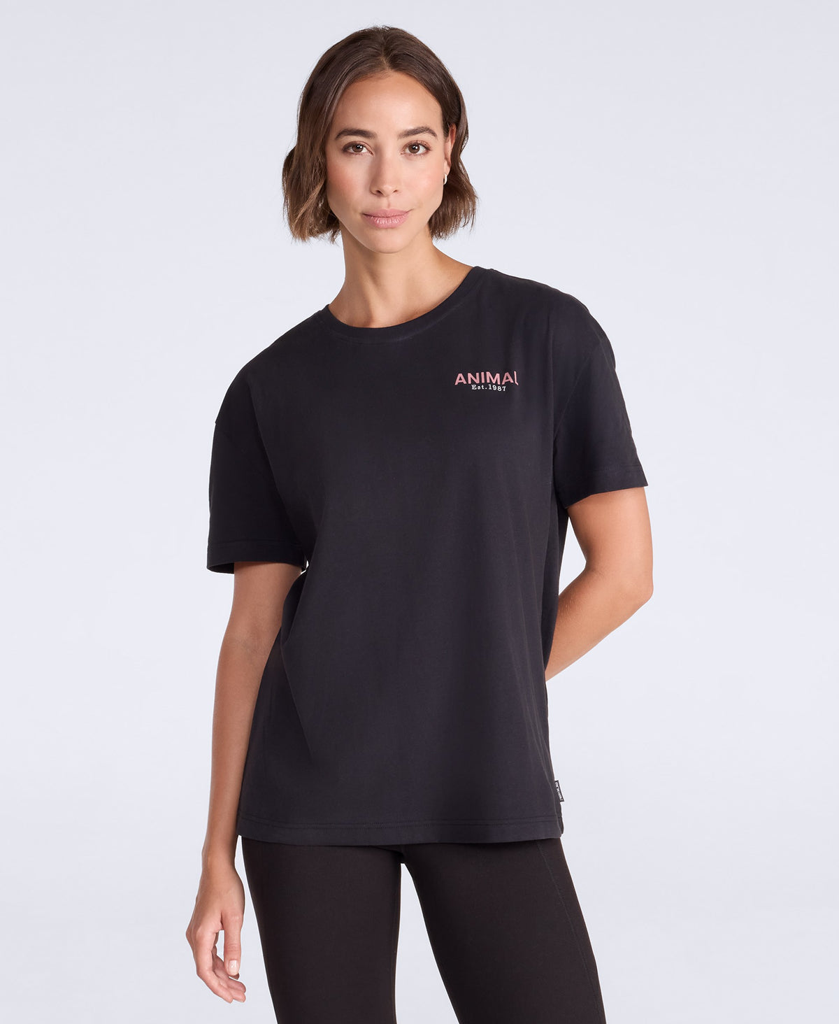 Leena Womens Boxy T-Shirt - Black