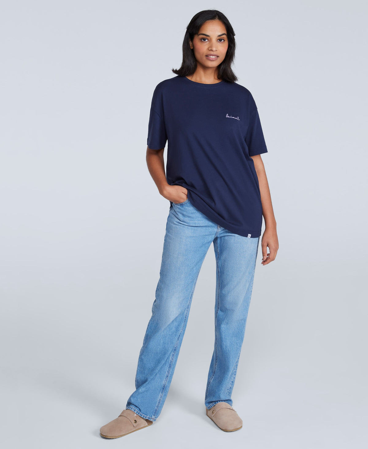 Leena Womens Boxy T-Shirt - Dark Blue