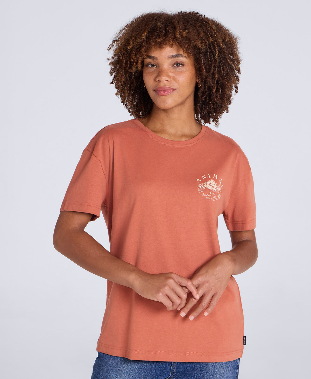 Leena Womens Boxy T-Shirt - Rust