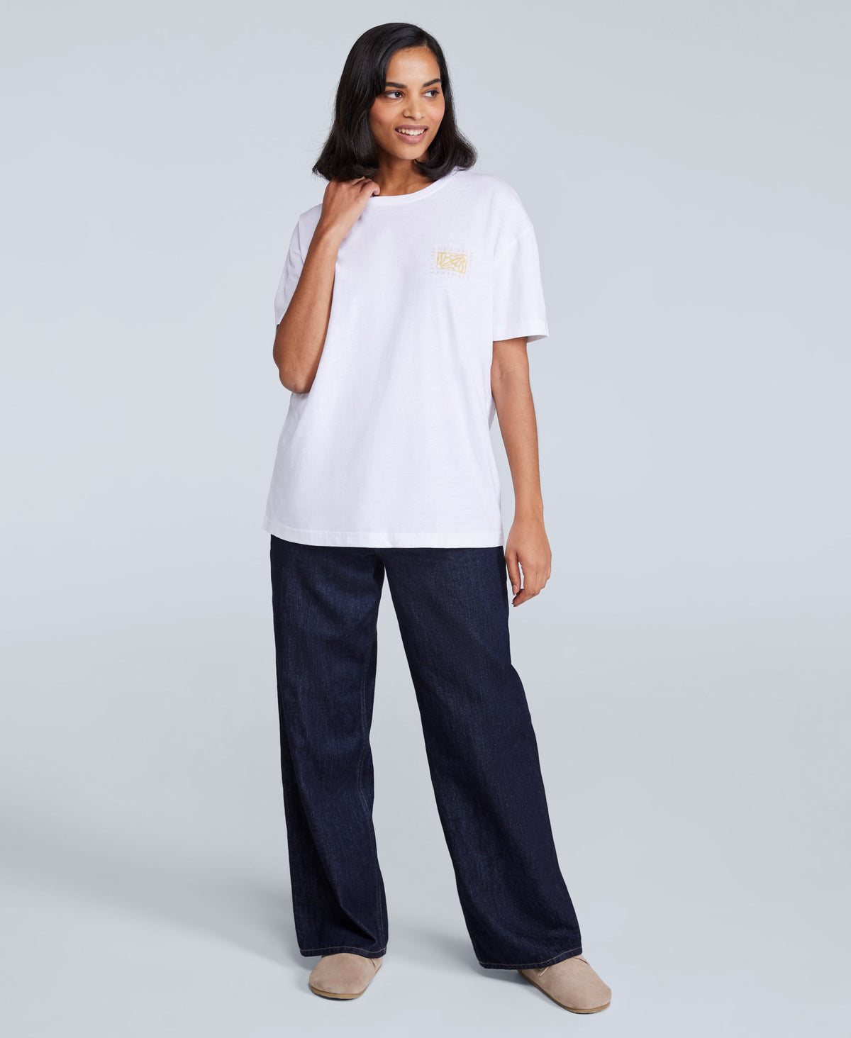 Leena Womens Boxy T-Shirt - White