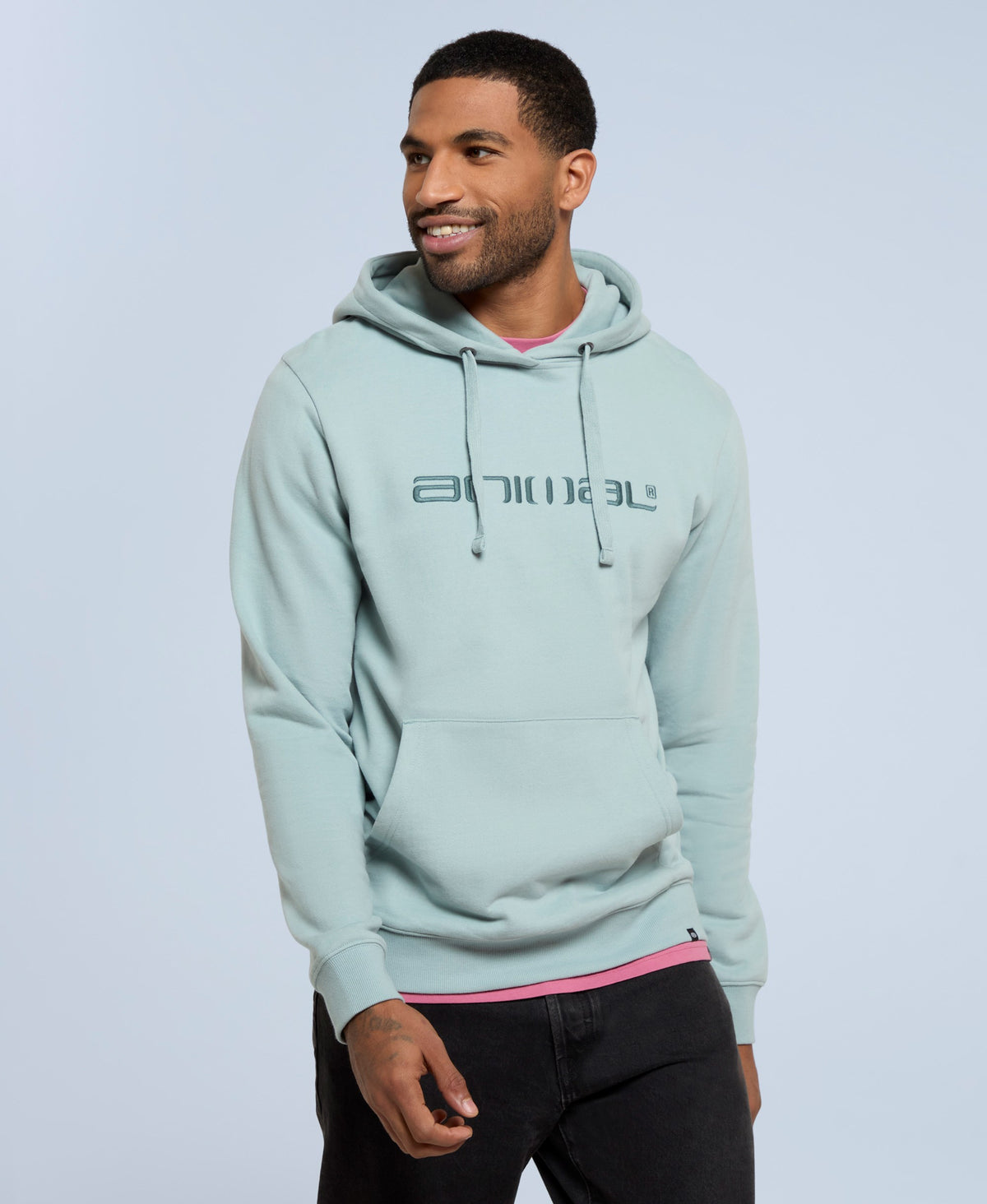 Driver Mens Logo Hoodie - Pale Blue
