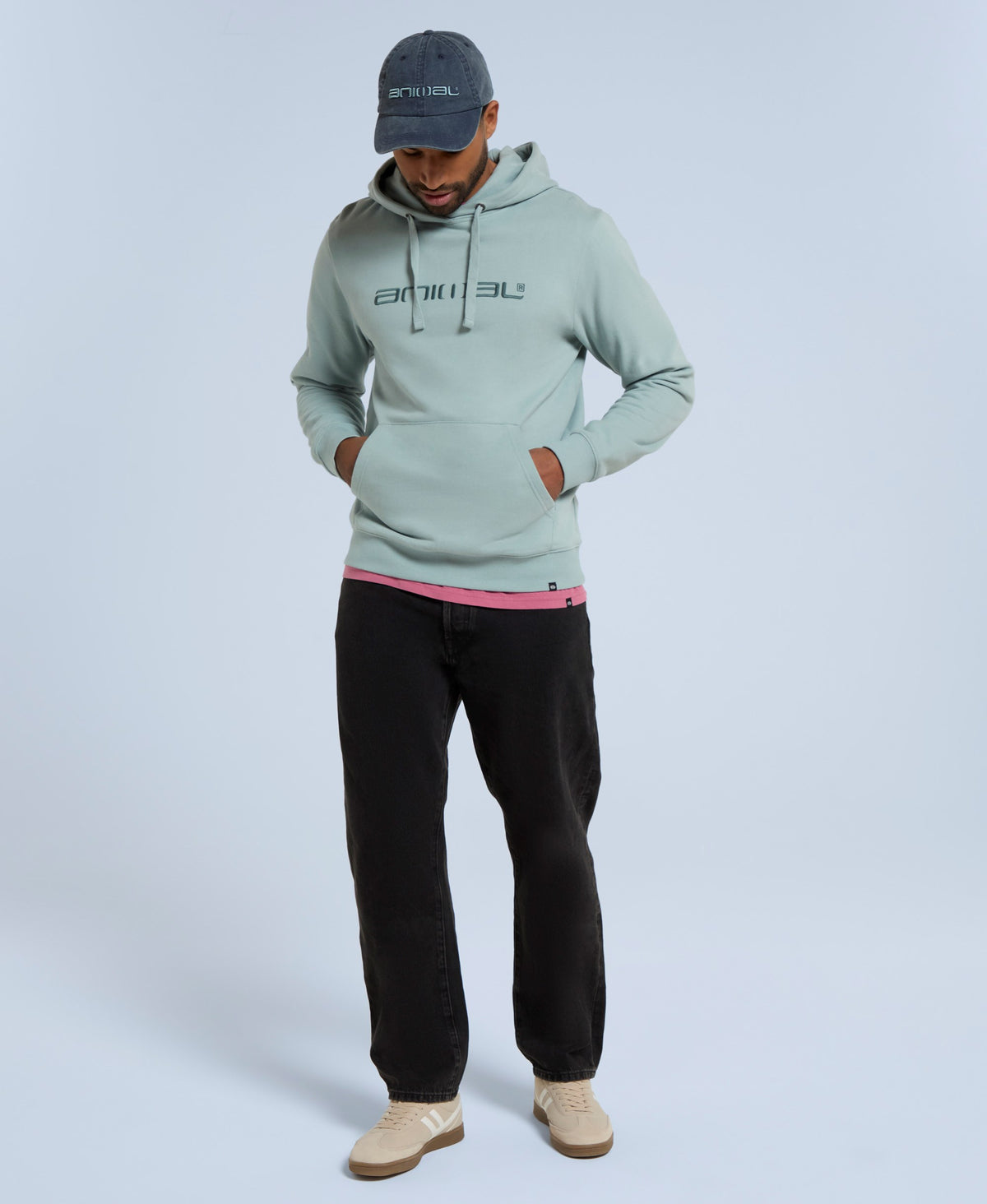 Driver Mens Logo Hoodie - Pale Blue