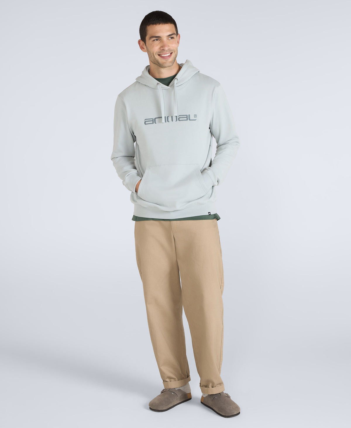 Driver Mens Logo Hoodie - Pale Blue