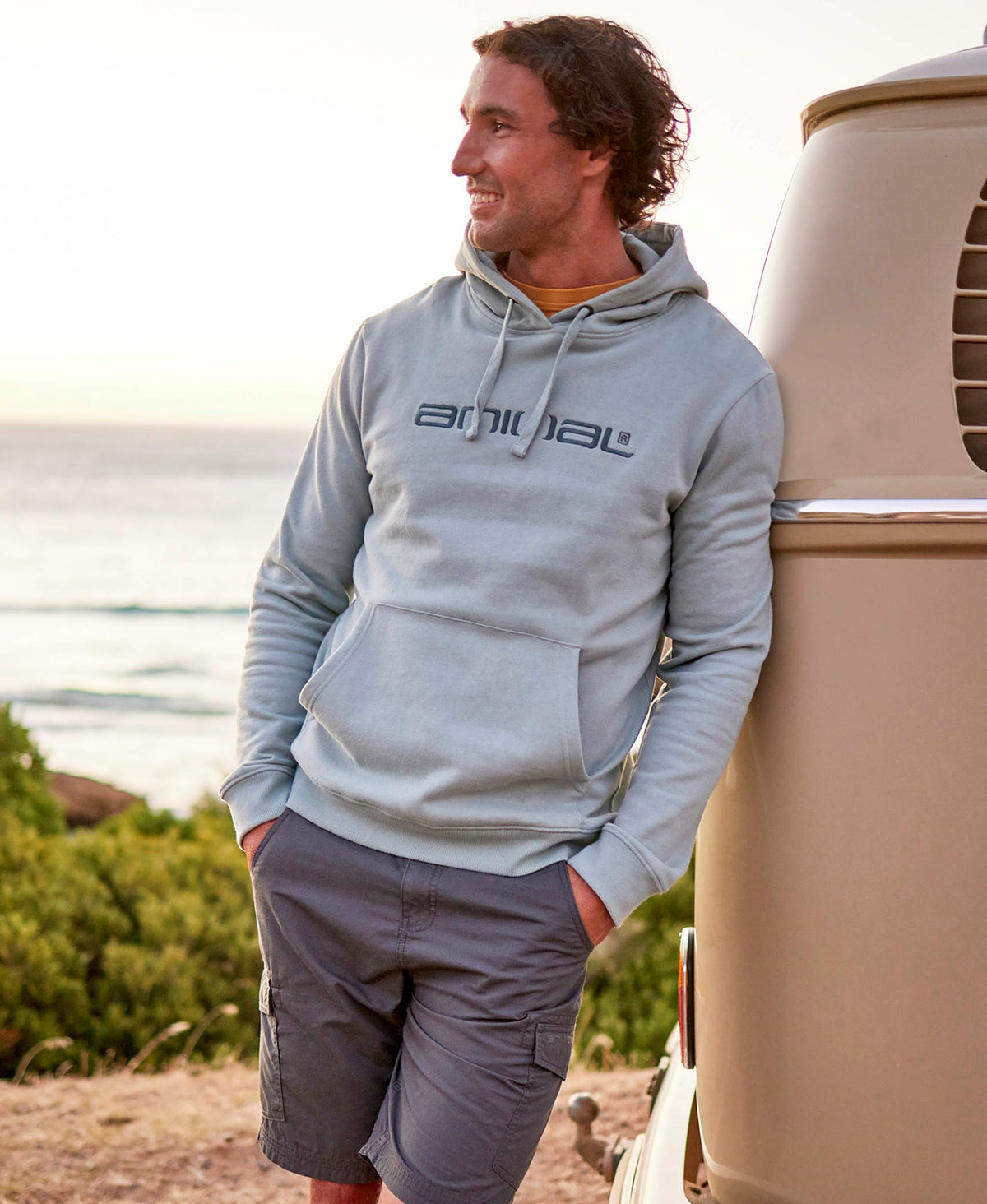 Driver Mens Logo Hoodie - Pale Blue