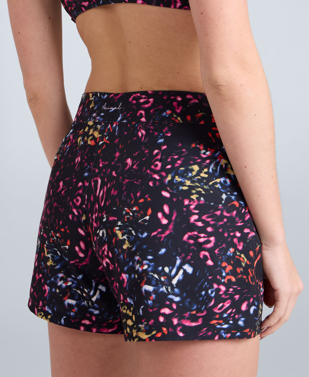 Aurora Womens Printed Mini Boardshort - Jet Black