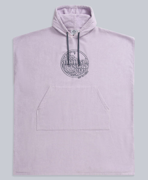 Anna Womens Towelling Poncho Lilac – Animal - Main Image