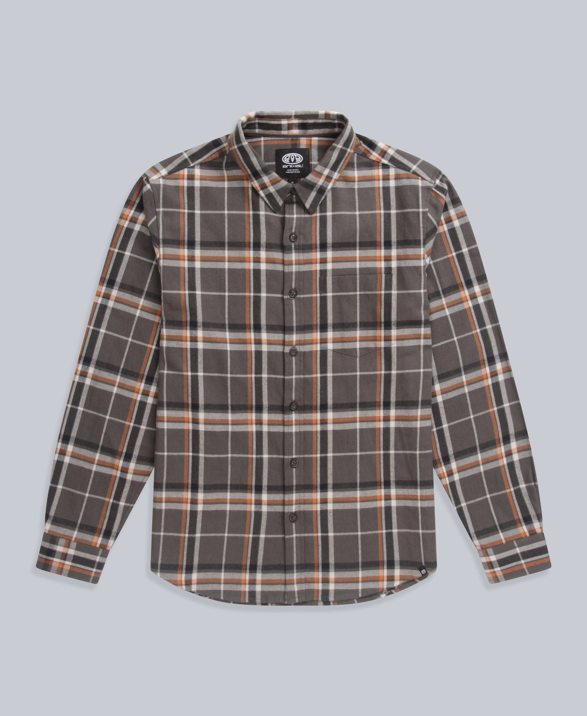 Cove Mens Flannel Shirt - Charcoal