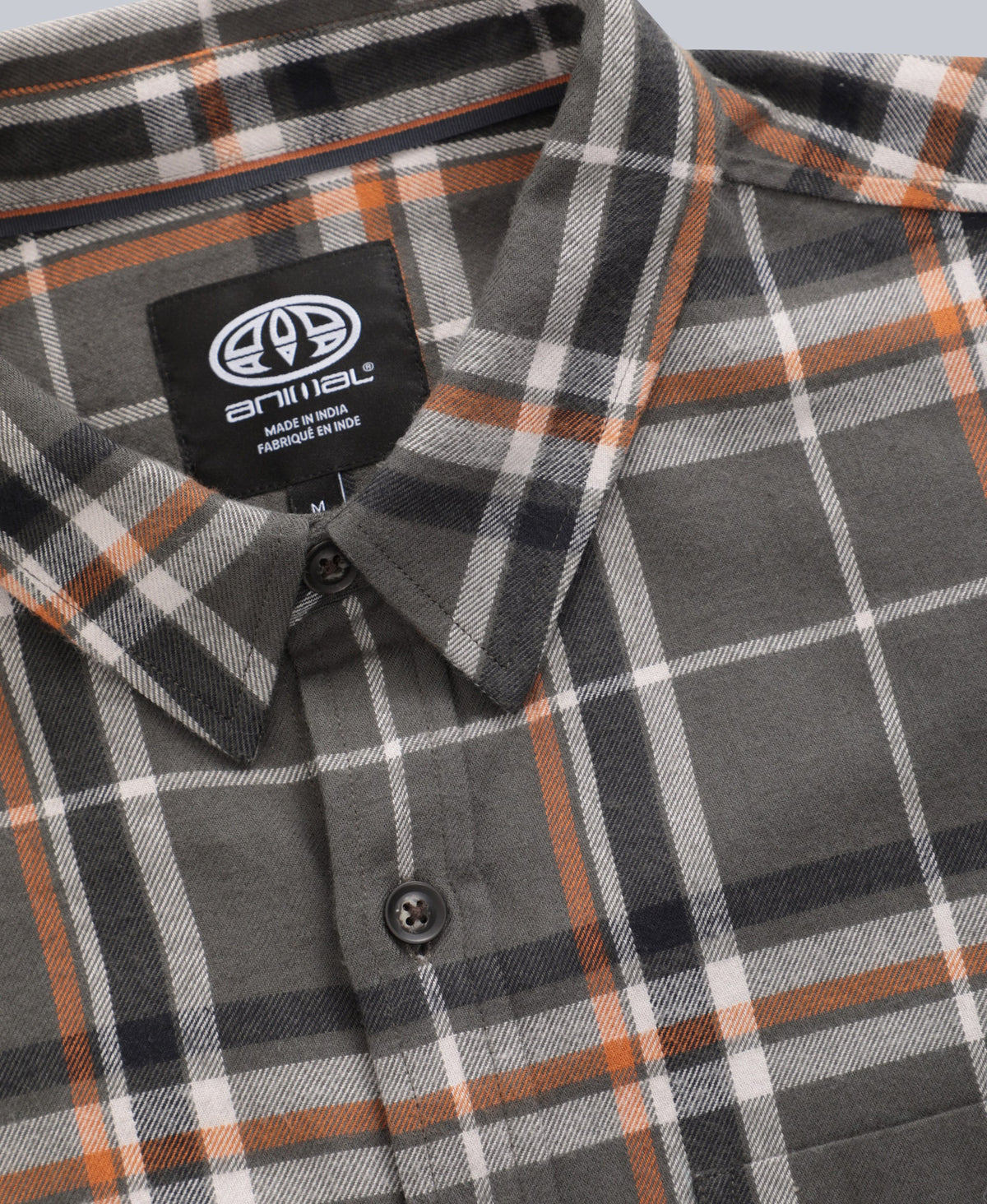 Cove Mens Flannel Shirt - Charcoal