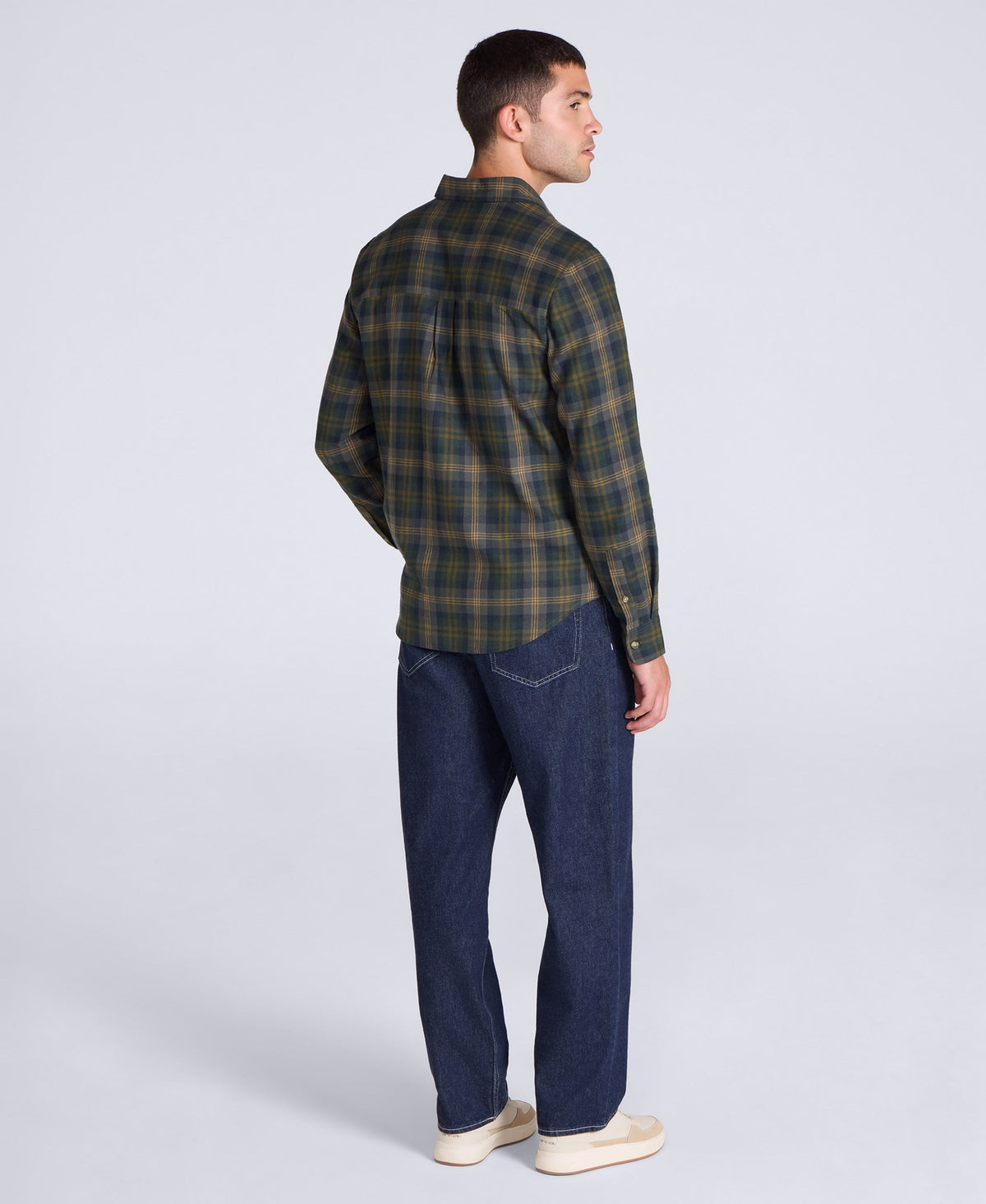 Cove Mens Flannel Shirt - Khaki