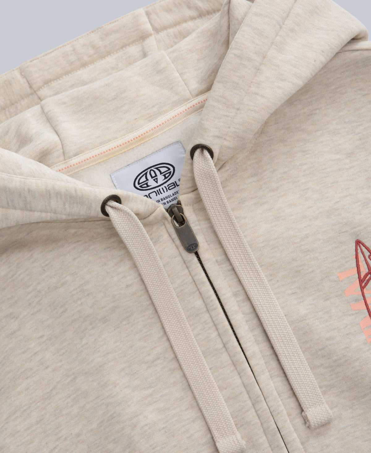 Maya Womens Full-Zip Hoodie - Light Beige