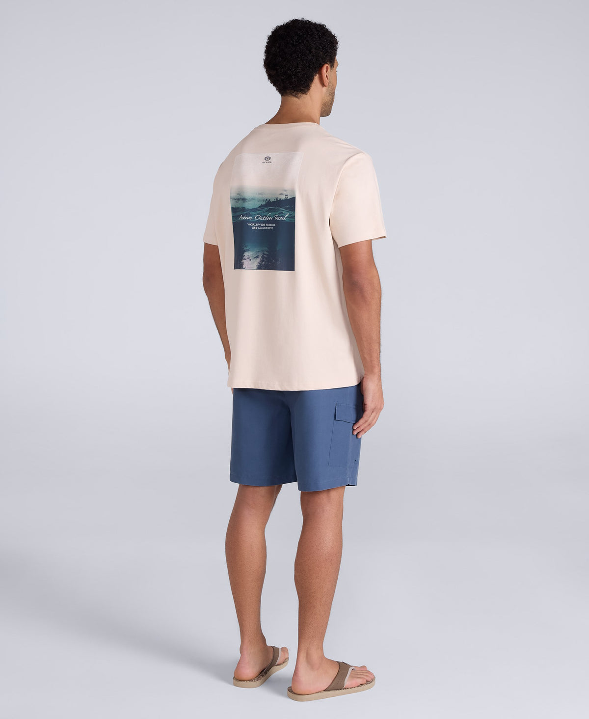 Chase Mens Graphic Relaxed T-Shirt - Cream