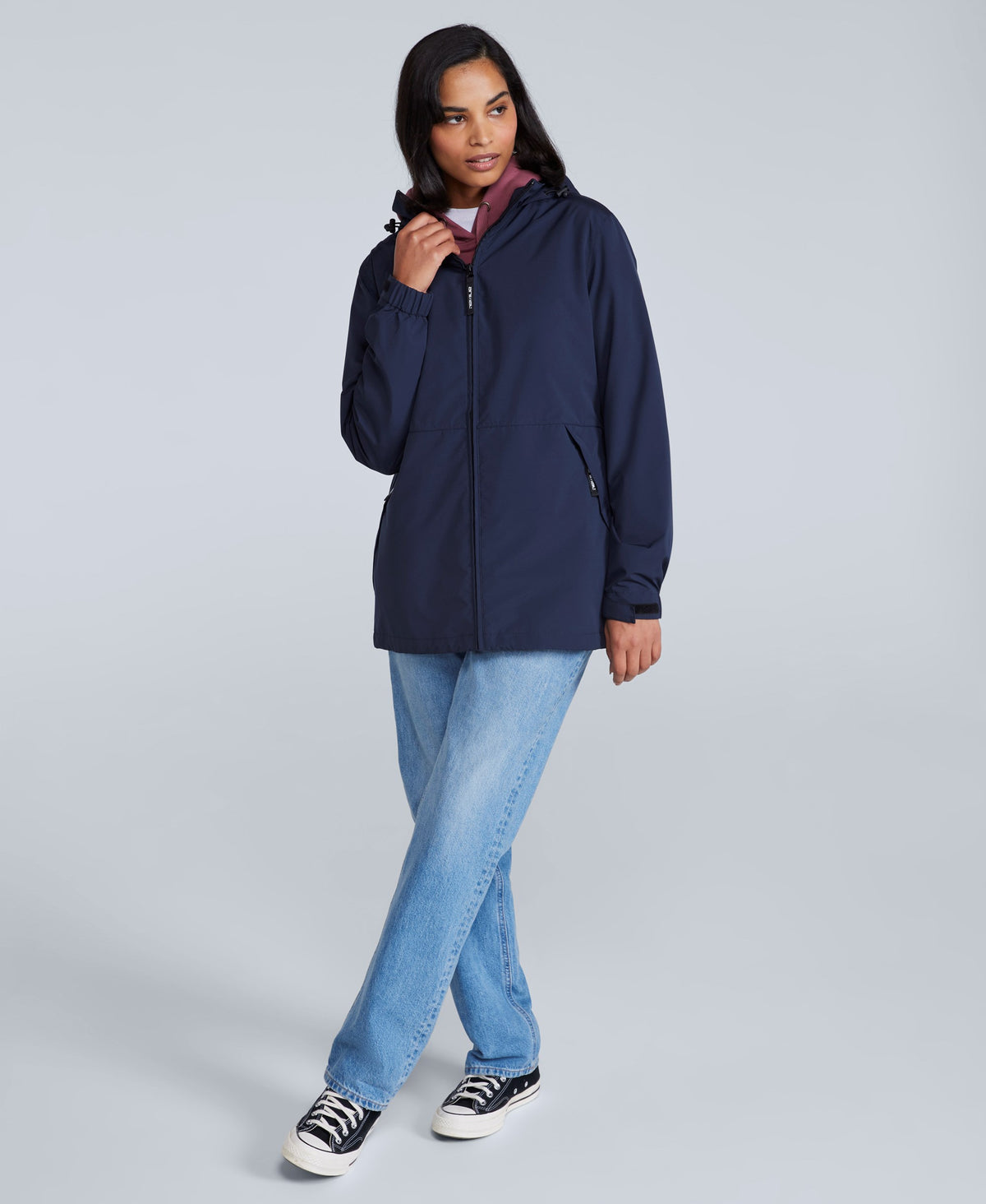 Pace Womens Waterproof Packable Jacket - Navy