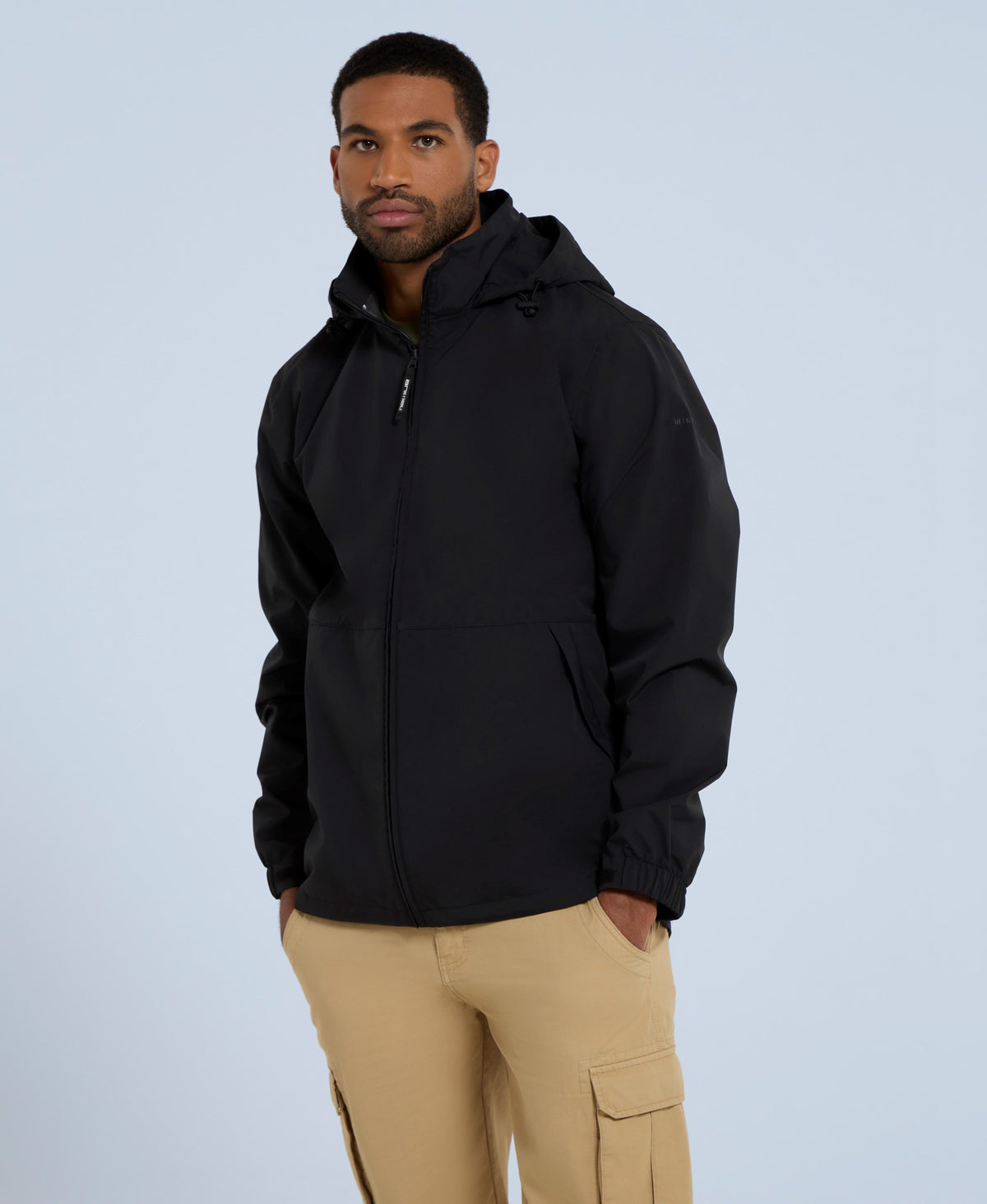 Pace Mens Waterproof Packable Jacket - Black