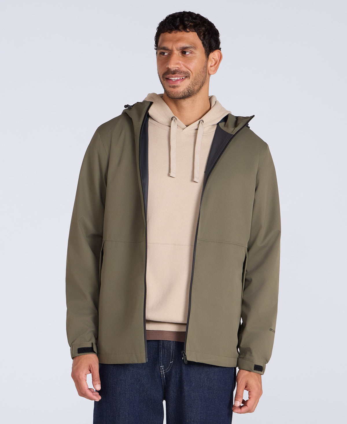Pace Mens Waterproof Packable Jacket - Dark Khaki