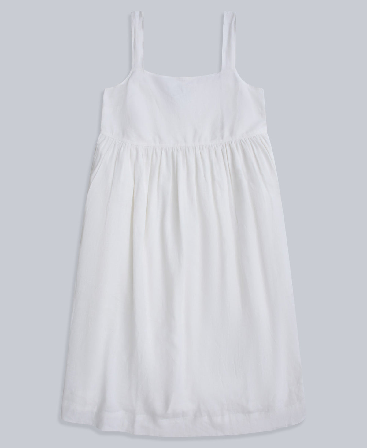 Linen Womens Midi Dress - White