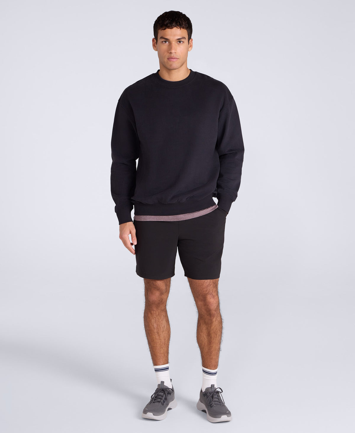 Jonah Mens Drop Shoulder Sweatshirt - Black