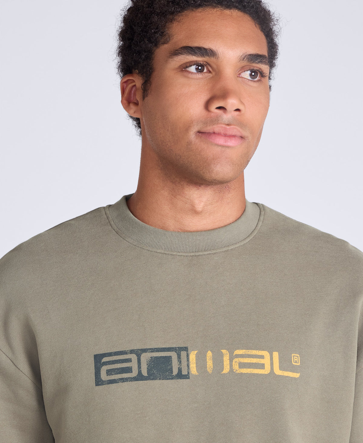 Jonah Mens Drop Shoulder Sweatshirt - Khaki