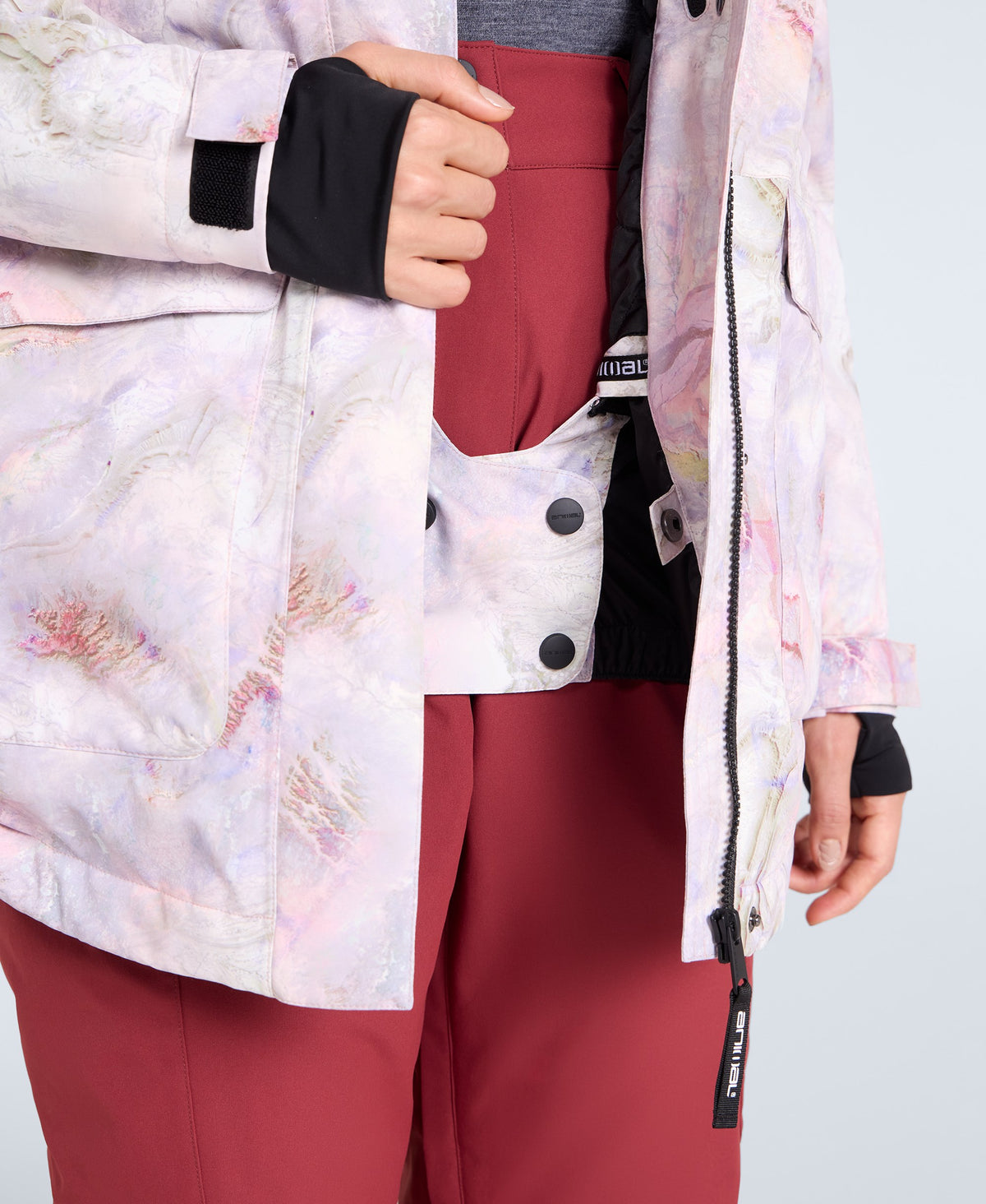 Laxx Printed Womens Waterproof Ski Jacket - Pink