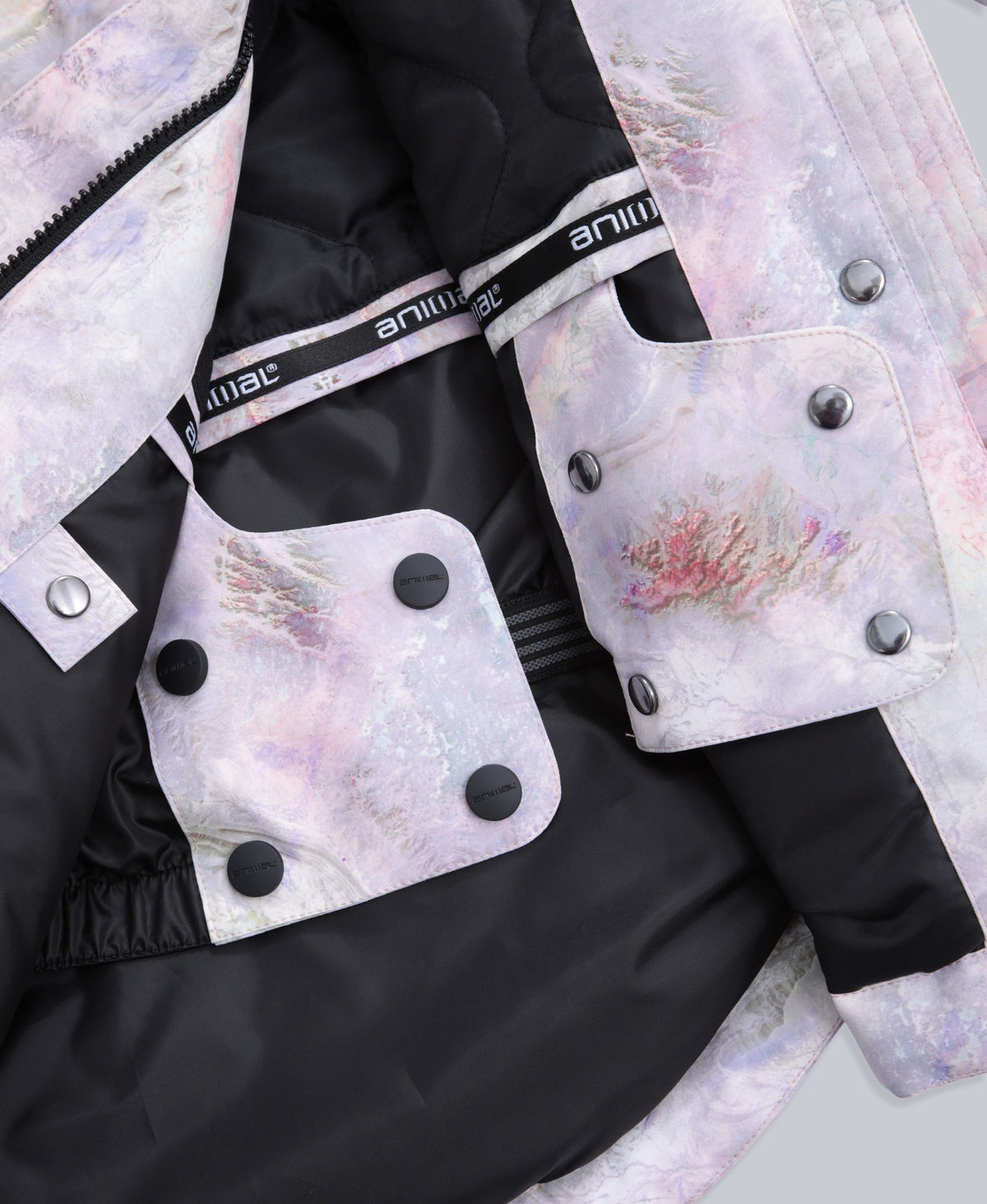 Laxx Printed Womens Waterproof Ski Jacket - Pink