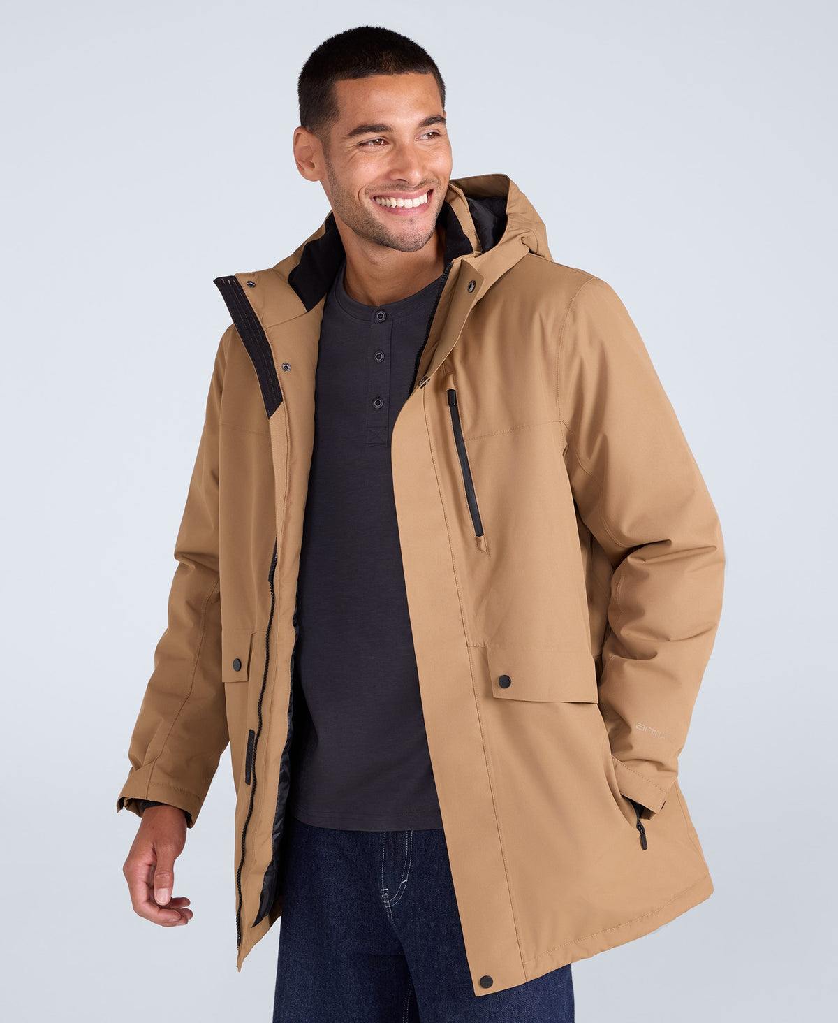 Lisbon Mens Waterproof Parka - Tan