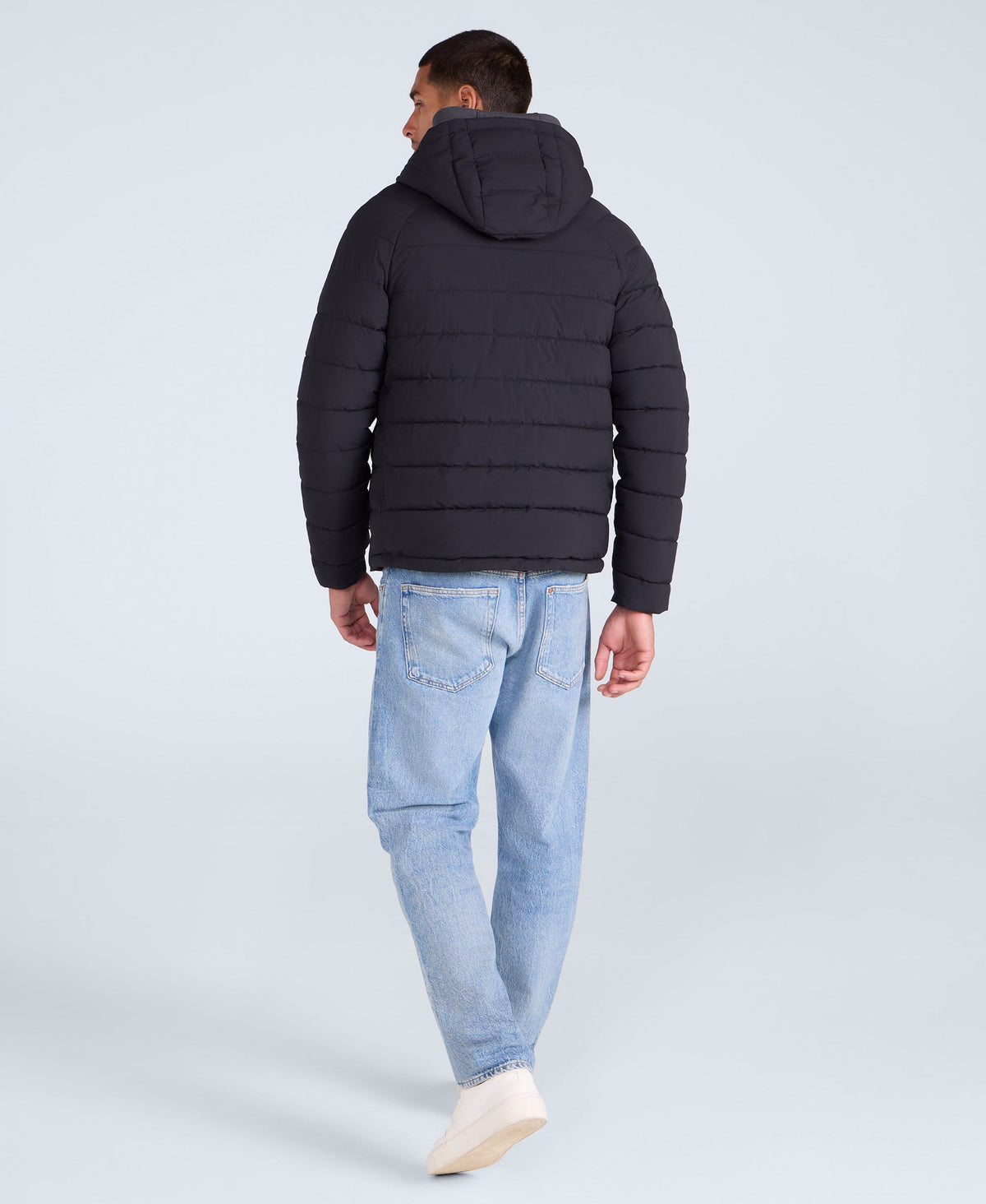 Light Cloud Mens Hooded Padded Jacket - Black