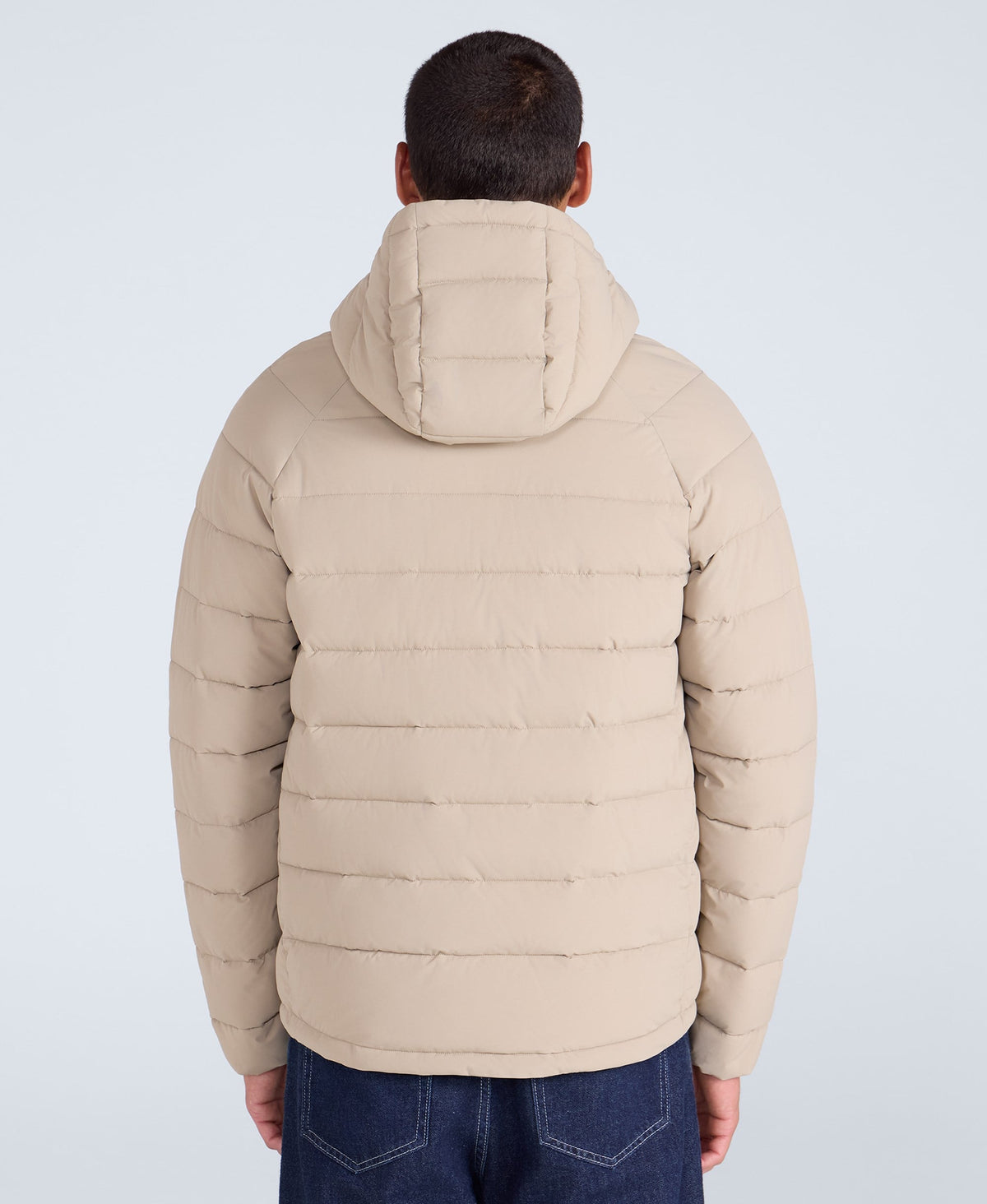 Light Cloud Mens Hooded Padded Jacket - Taupe
