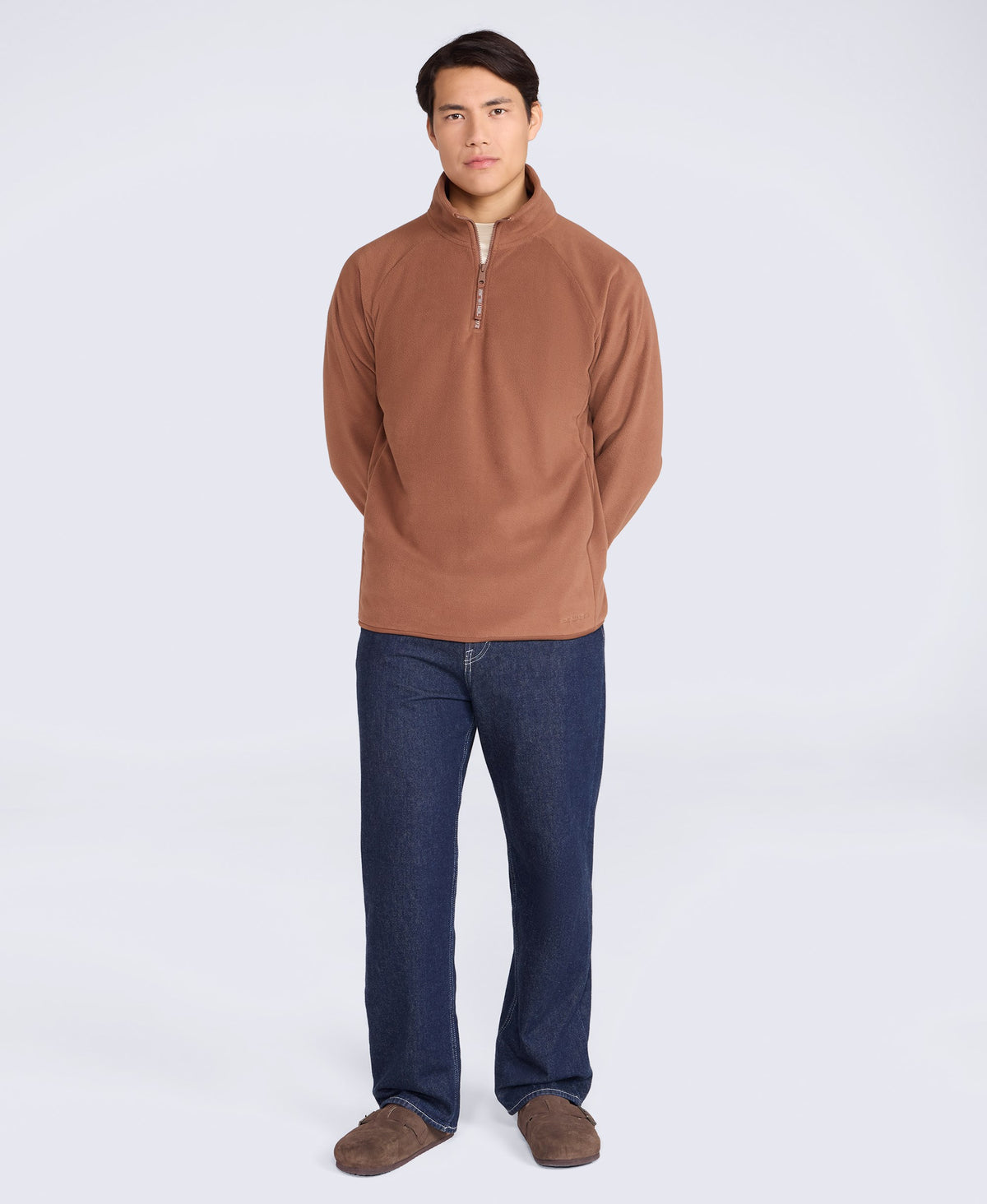 Stockholm Mens Half-Zip Fleece - Rust