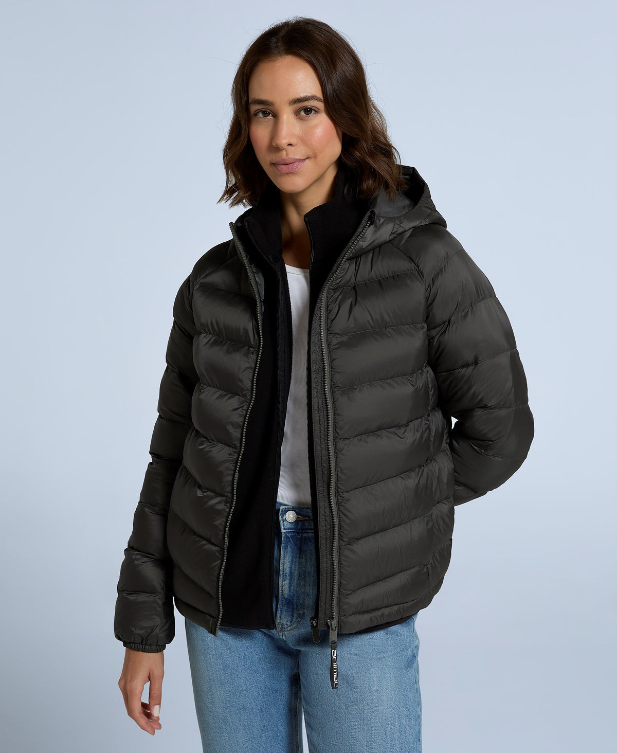 Cloud Womens Hooded Padded Jacket - Dark Khaki