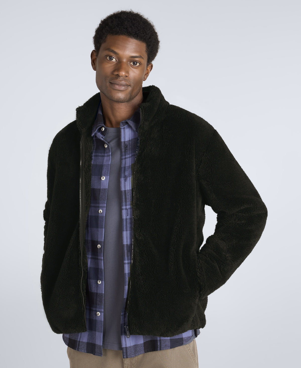 Teddy Mens Fleece Jacket - Jet Black