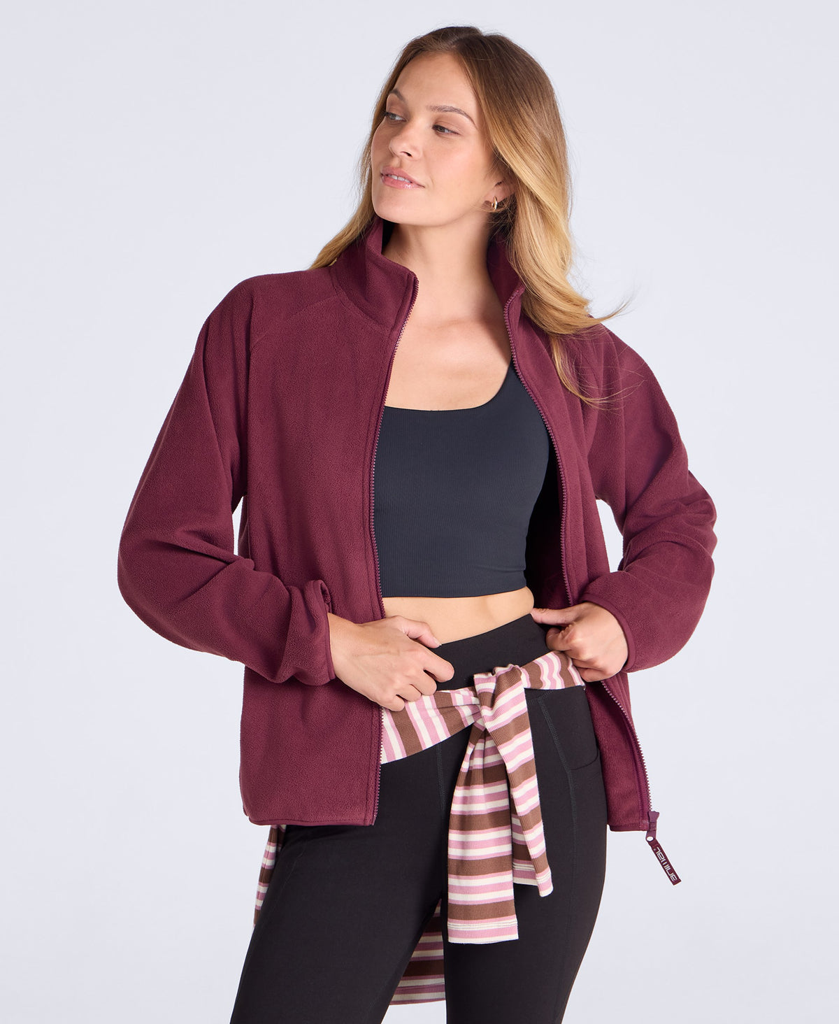 Stockholm Womens Full-Zip Fleece - Burgundy
