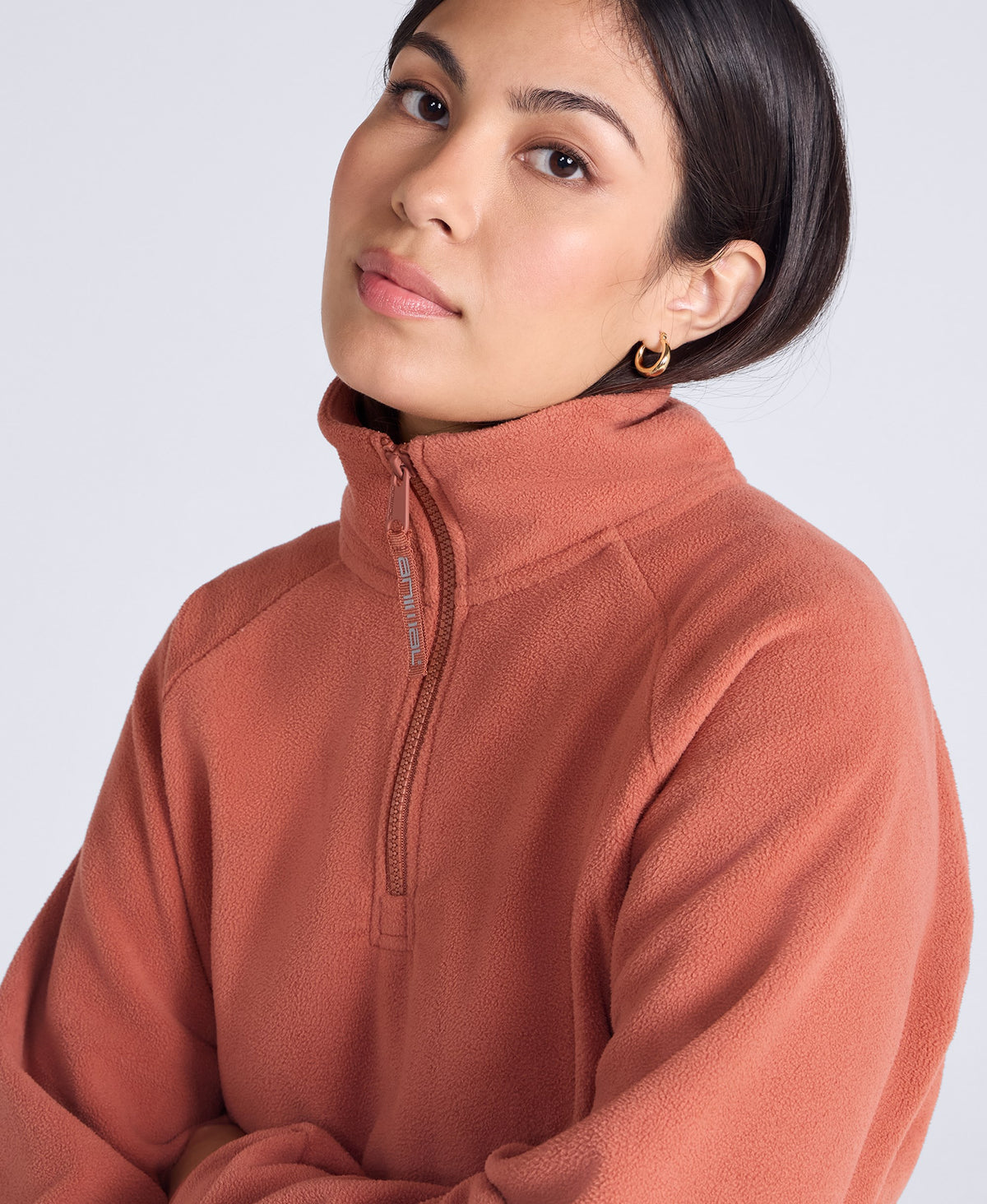 Stockholm Womens Half-Zip Fleece - Rust