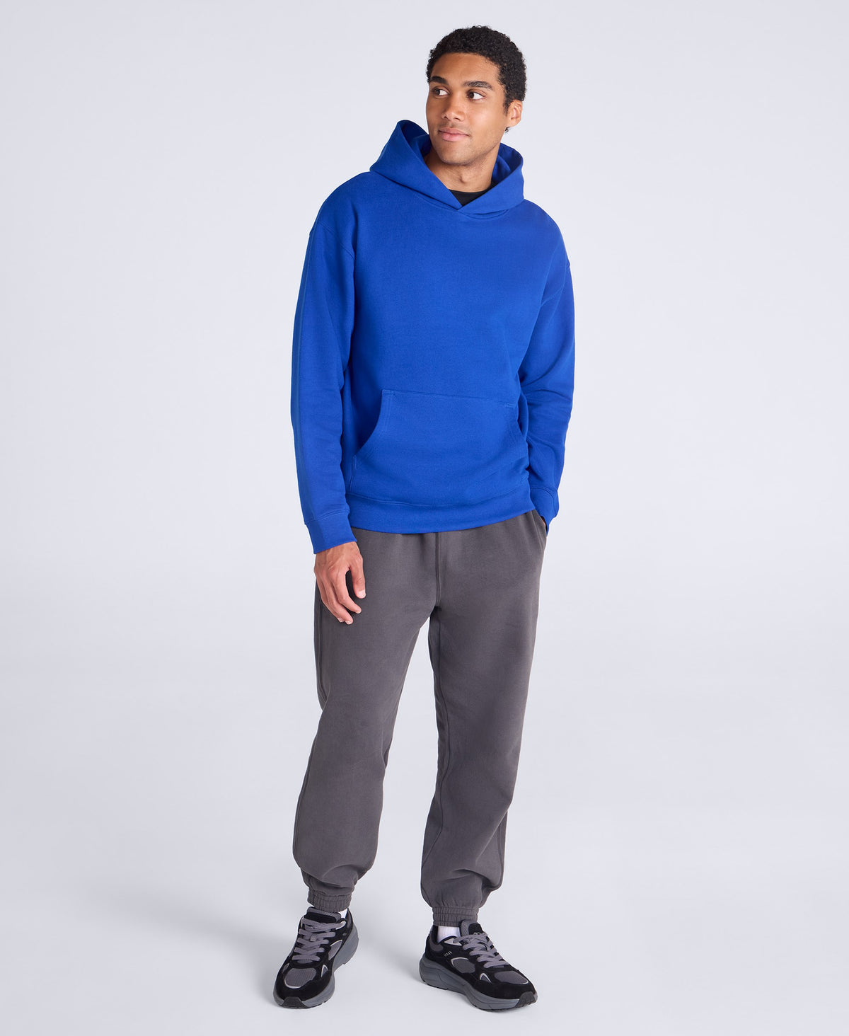 Icon Mens Drop Shoulder Hoodie - Cobalt