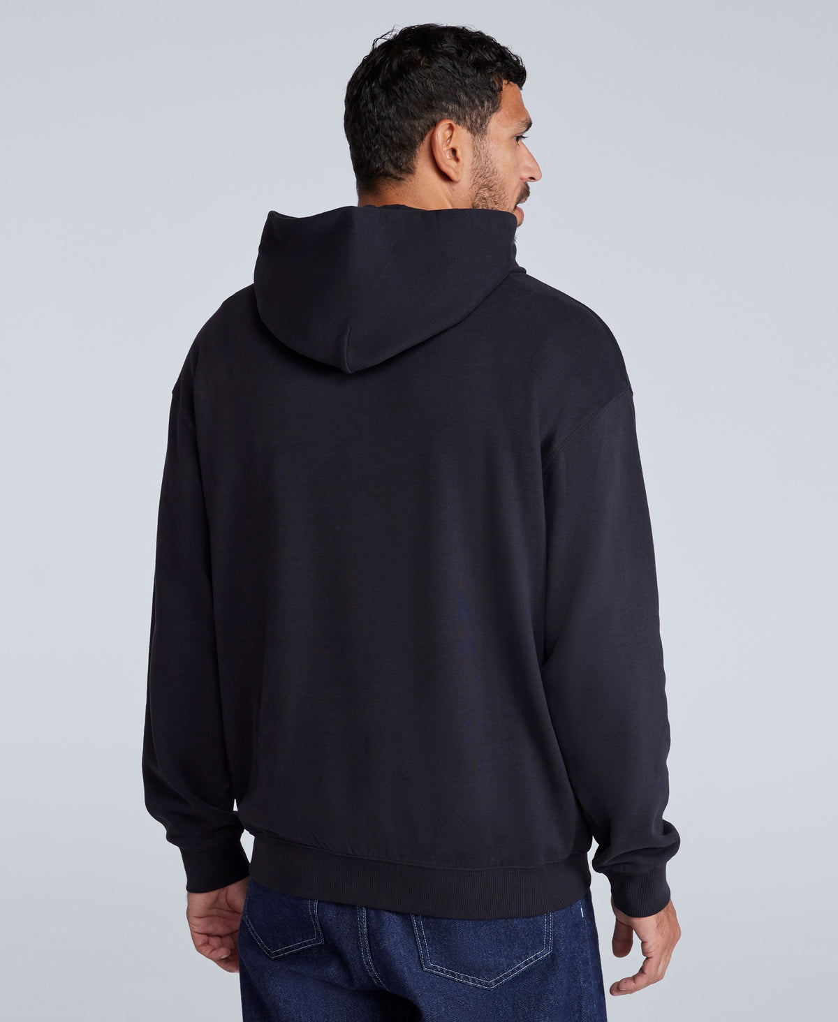 Icon Mens Drop Shoulder Hoodie - Jet Black