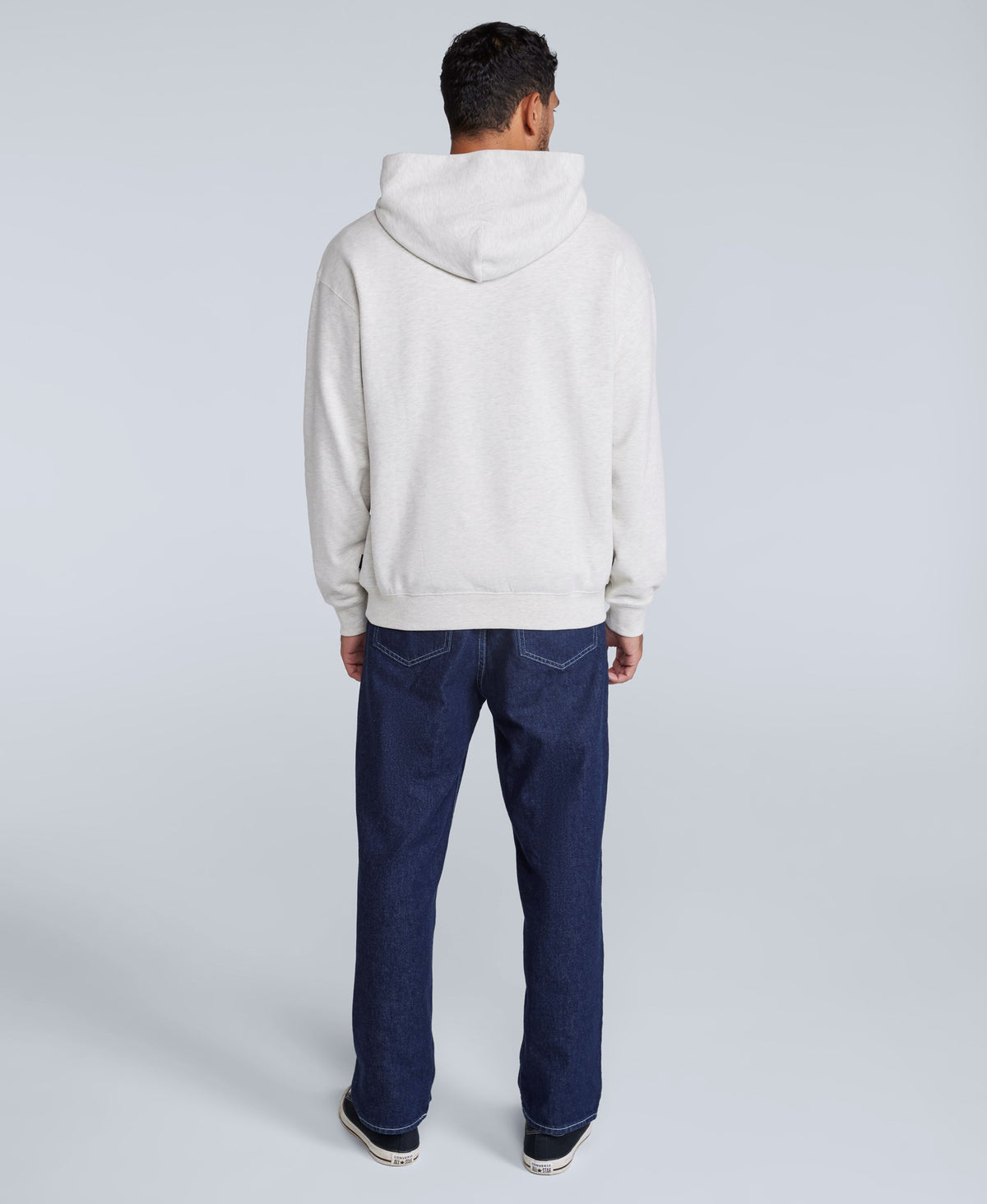 Icon Mens Drop Shoulder Hoodie - Light Grey