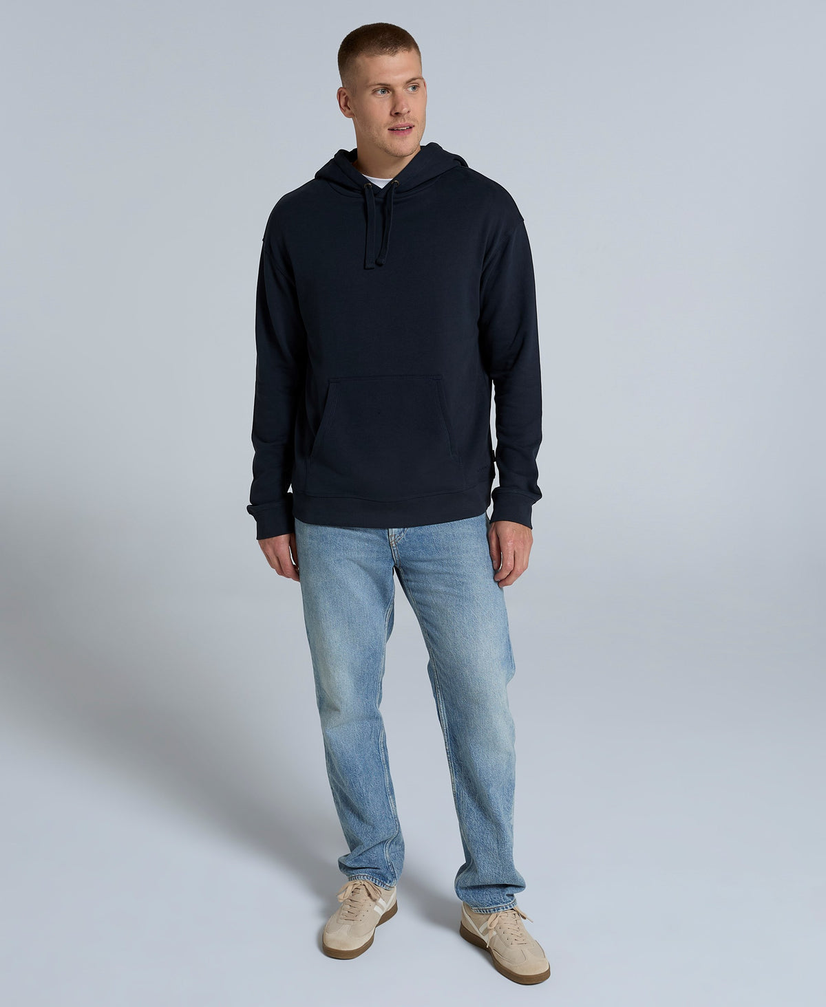 Icon Mens Drop Shoulder Hoodie - Navy