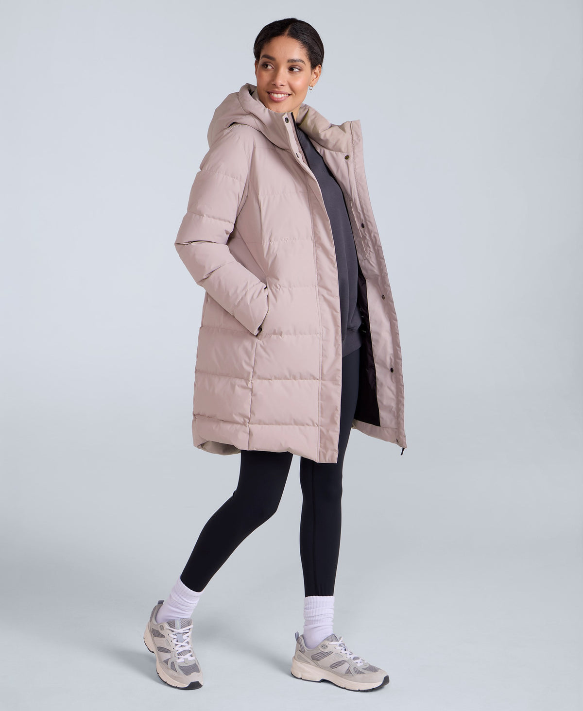 Ivy Womens Down Coat - Light Beige