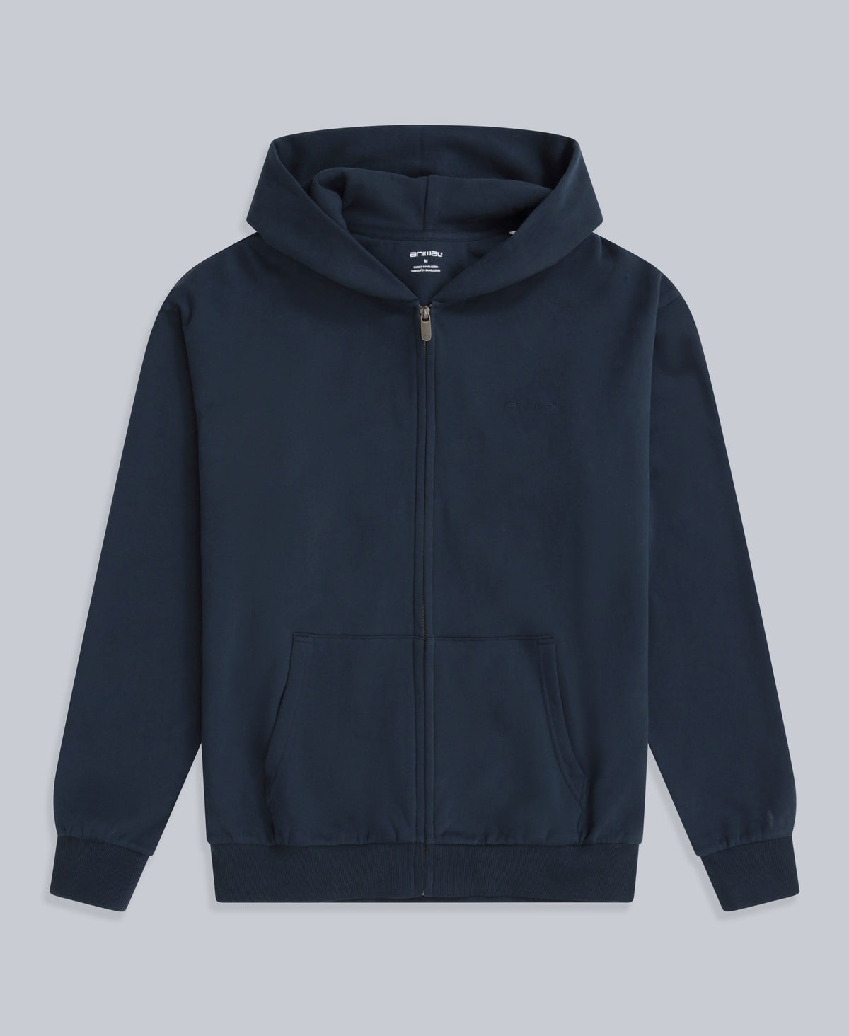 Icon Mens Logo Zip Through Hoodie - Dark Blue
