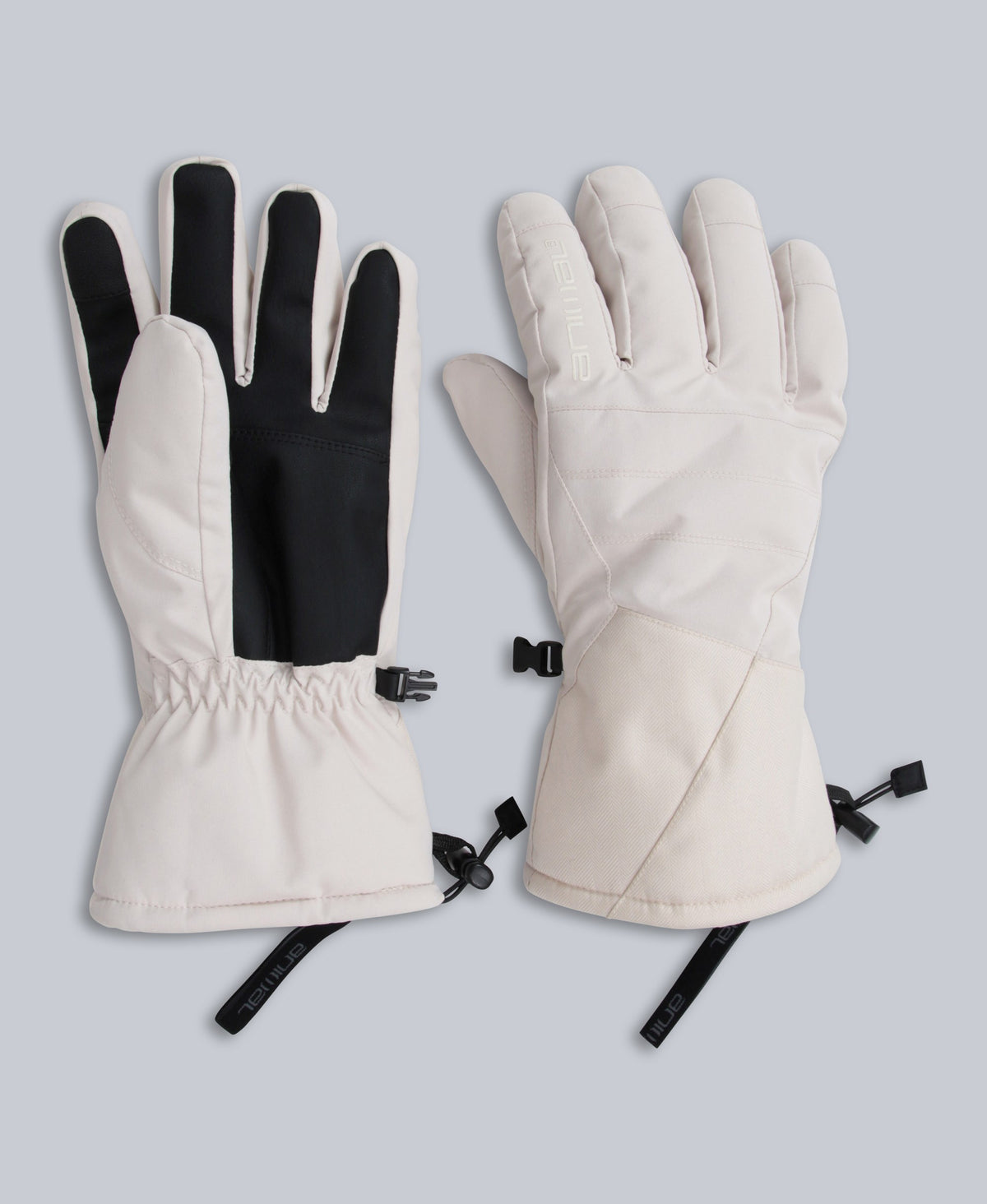 Glacier Mens Herringbone Ski Gloves - Off White