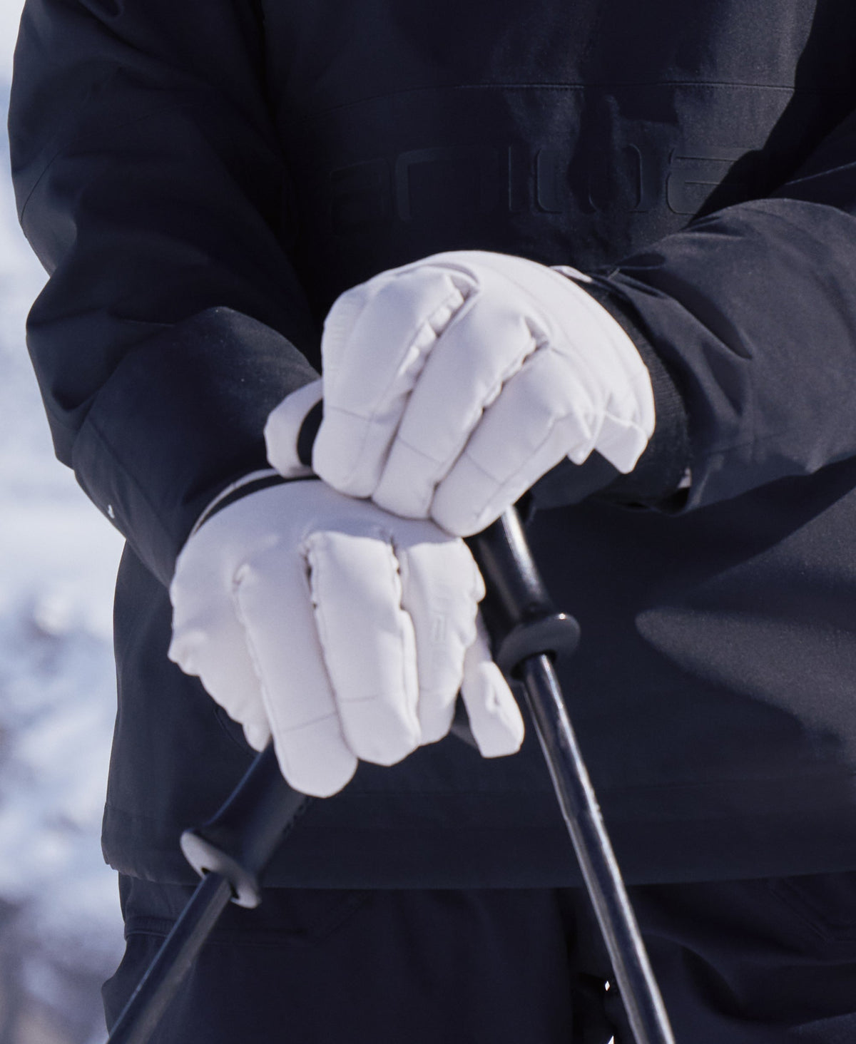 Glacier Mens Herringbone Ski Gloves - Off White