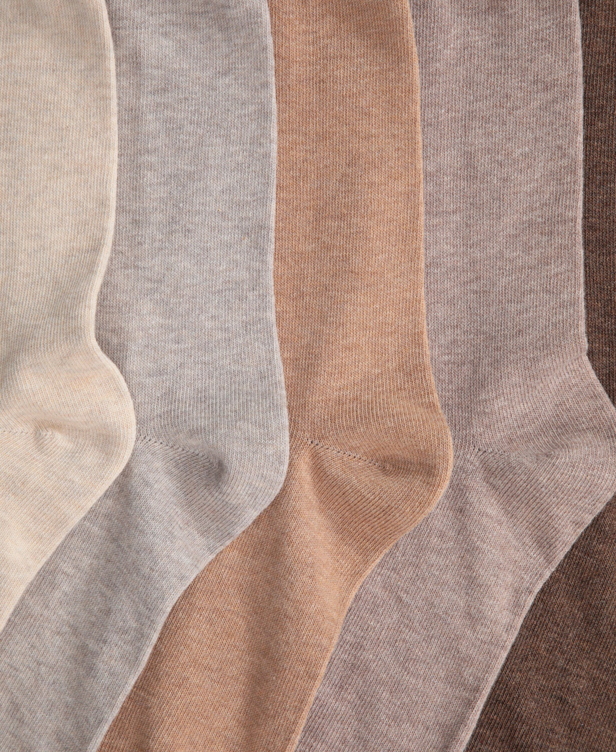 Haiden Cotton Rich Mens Mid-Calf Socks- 5 Packs - Light Beige