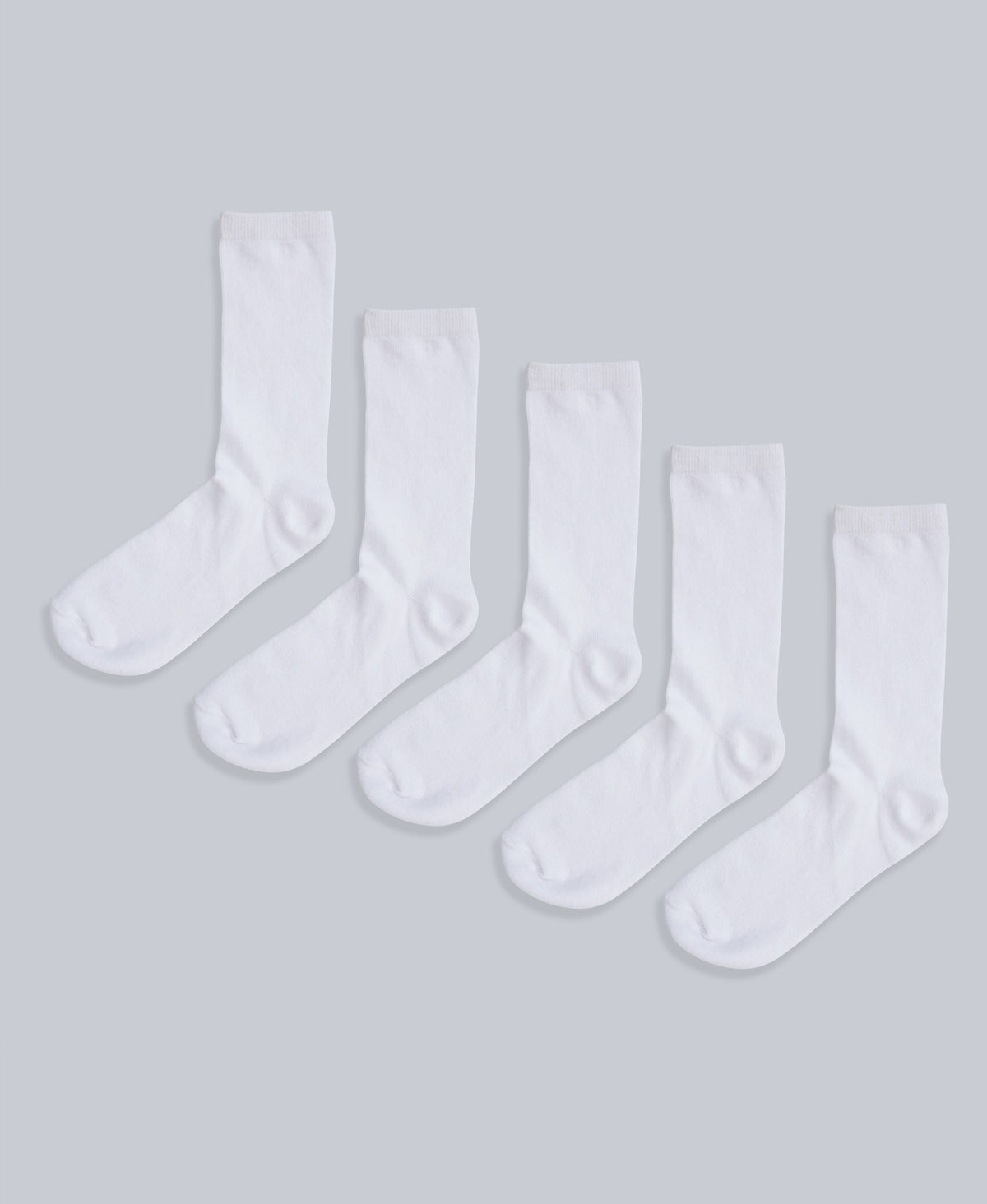 Haiden Cotton Rich Mens Mid-Calf Socks- 5 Packs - White