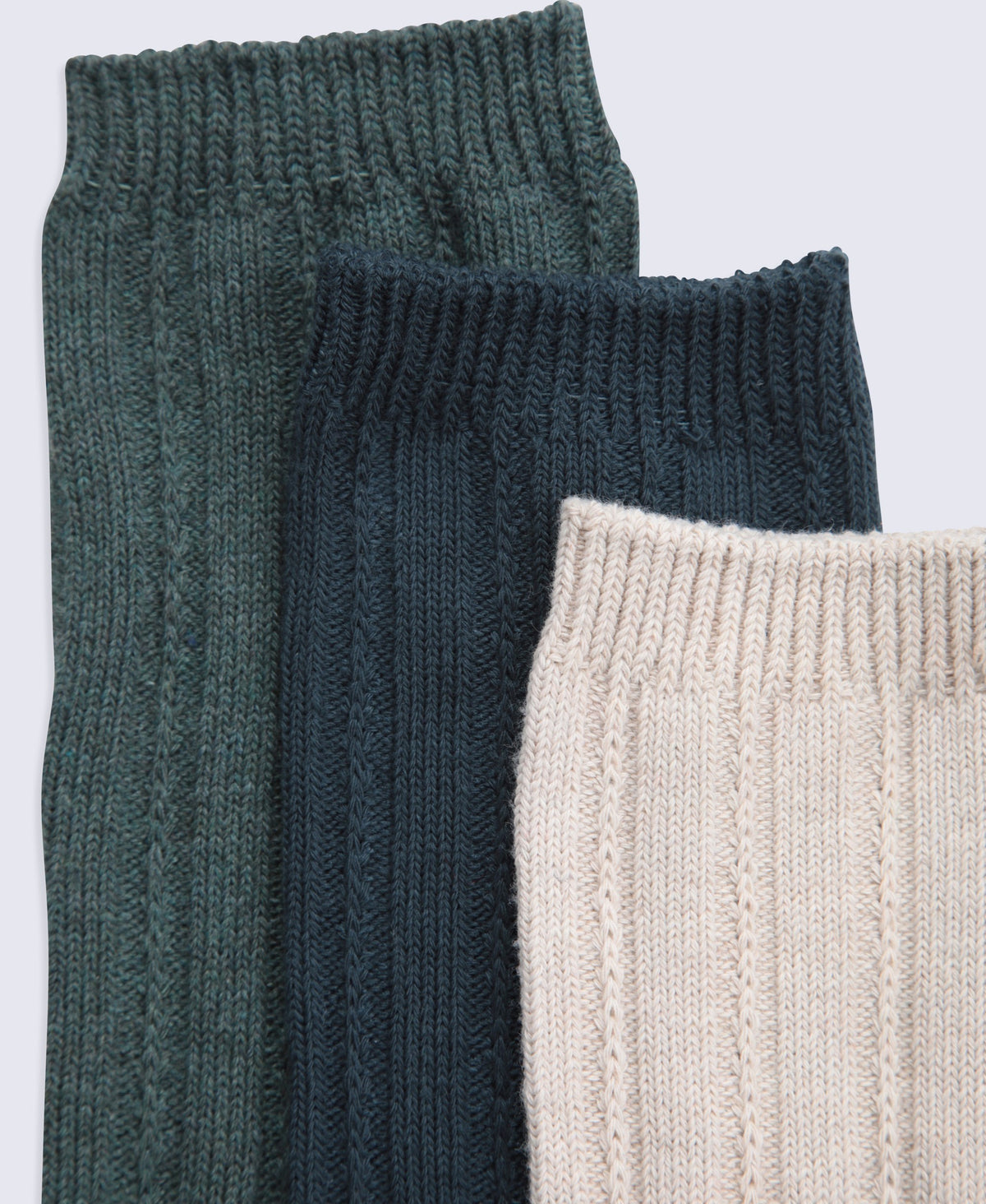 Willow Womens Twisted Ribbed Socks- 3 Pack - Green