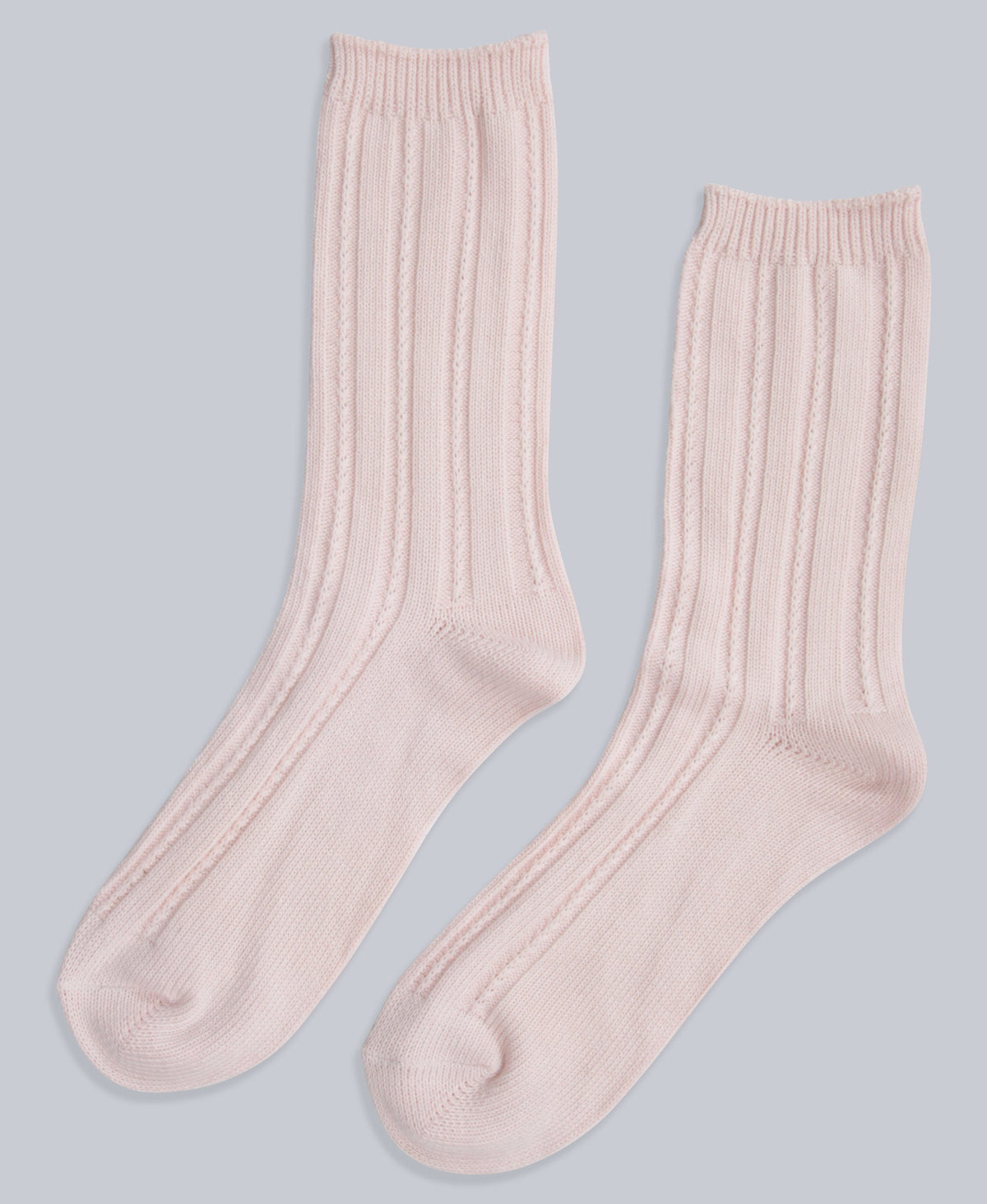 Willow Womens Twisted Ribbed Socks- 3 Pack - Light Pink
